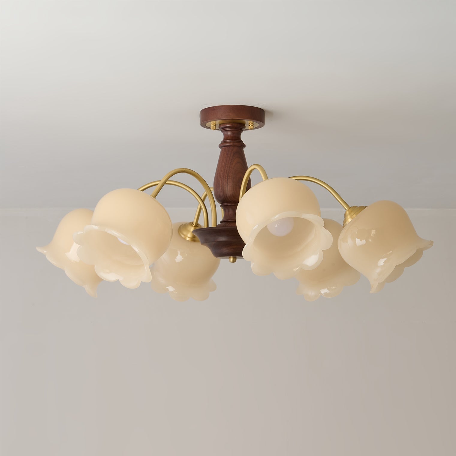 Cacier Vintage Brass Flower Chandelier