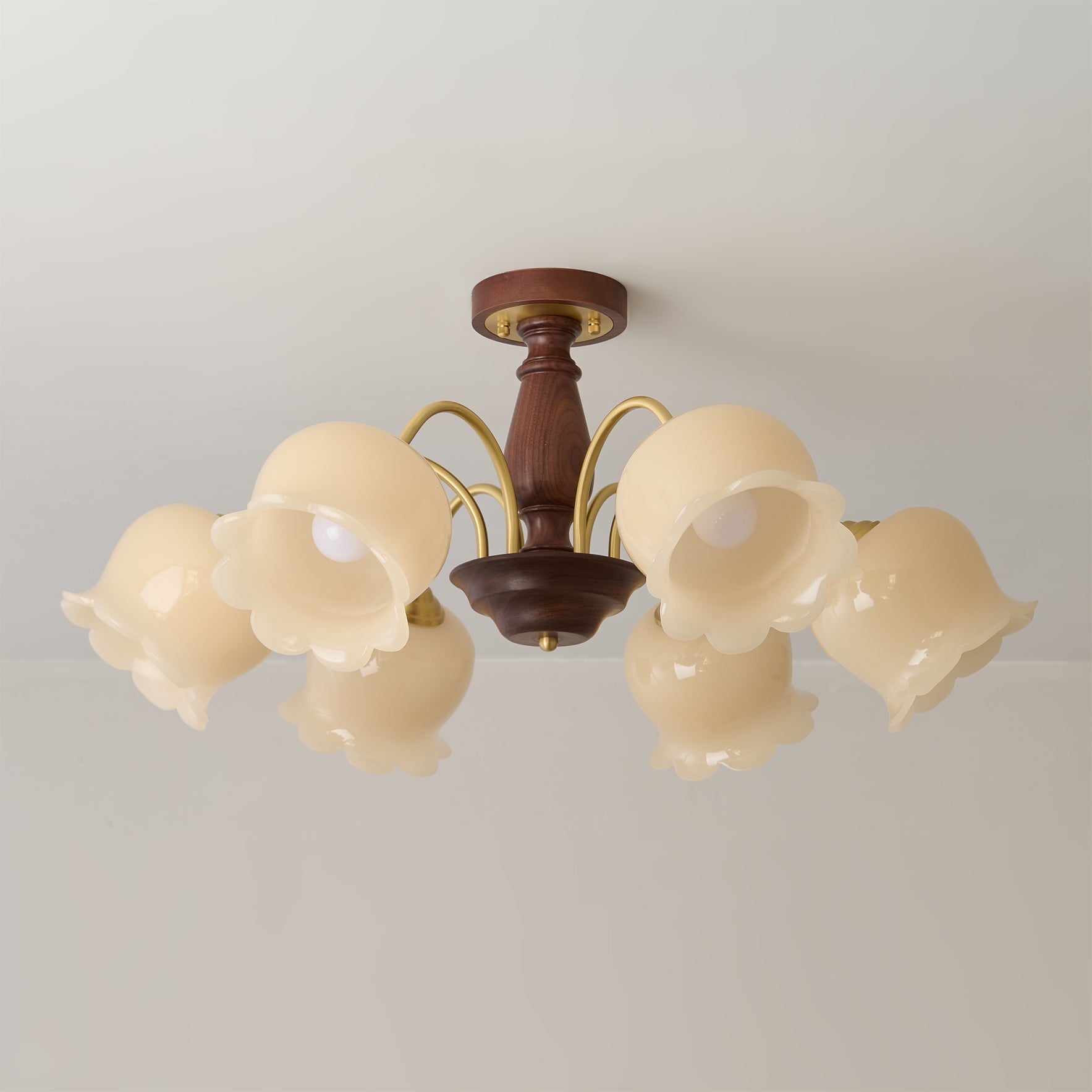 Cacier Vintage Brass Flower Chandelier