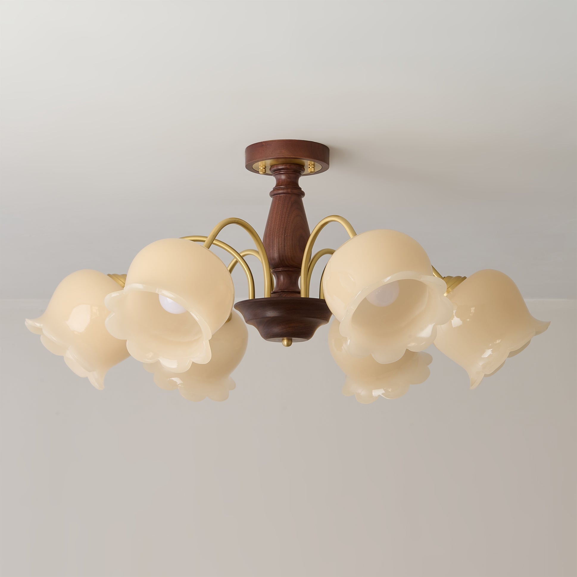 Cacier Vintage Brass Flower Chandelier