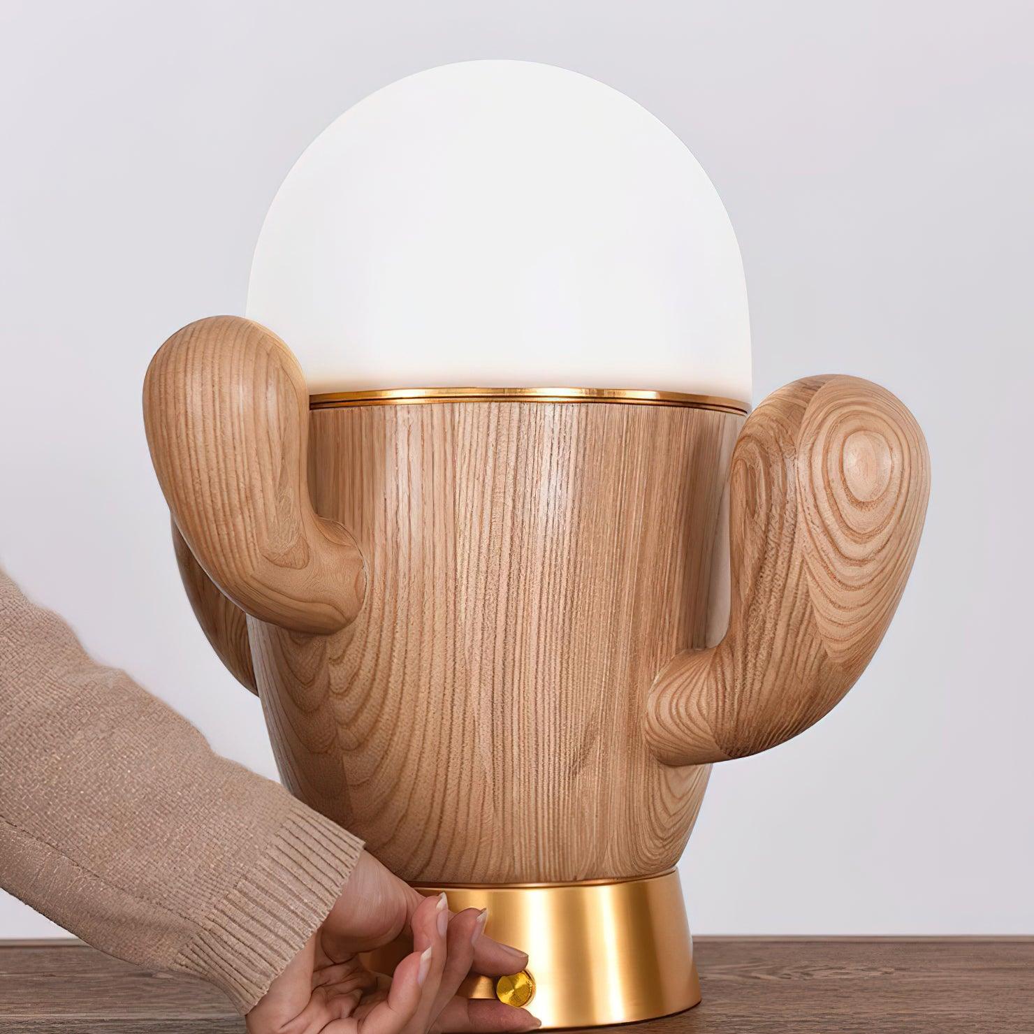 Wooden Cactus Table Lamp - Blowlighting