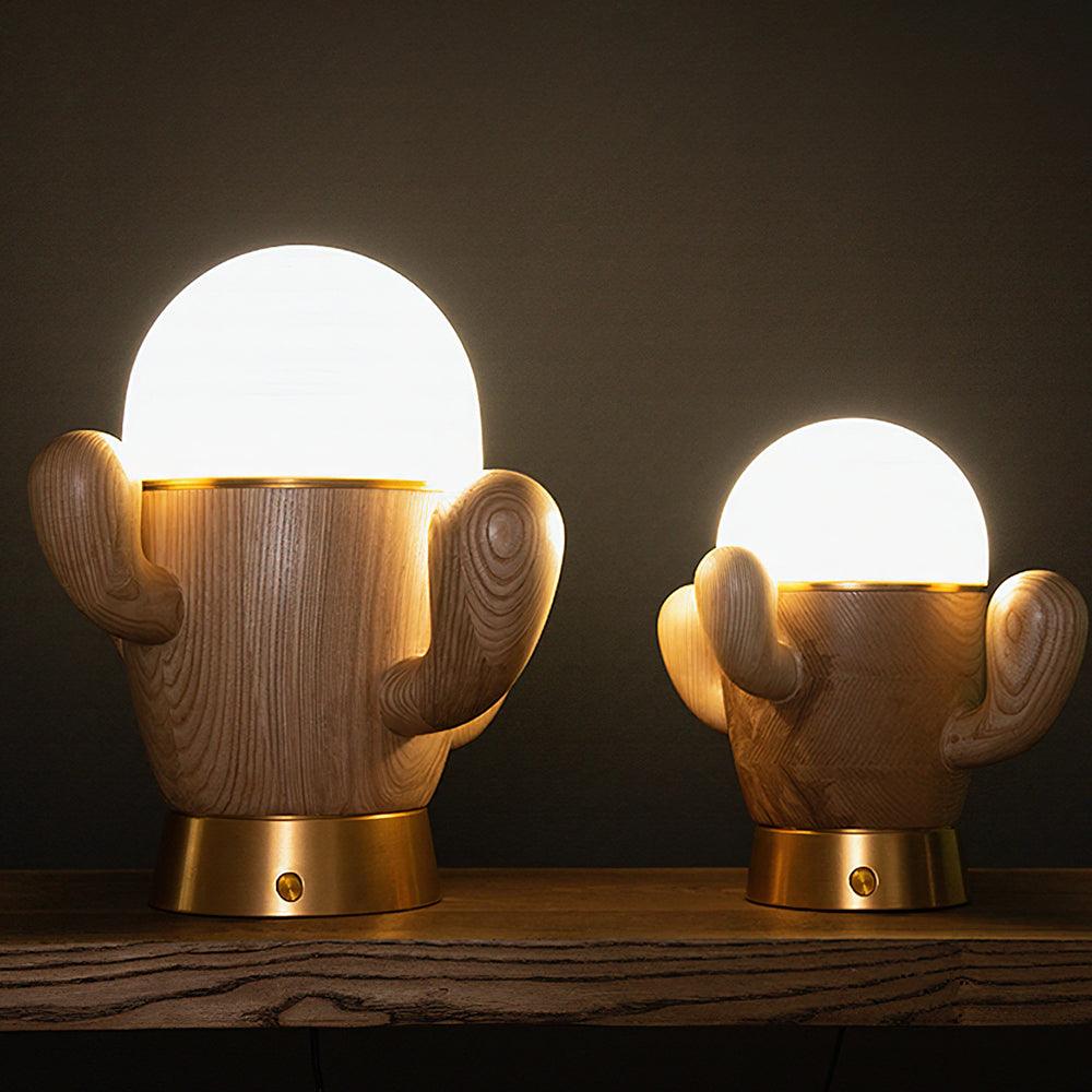Wooden Cactus Table Lamp - Blowlighting