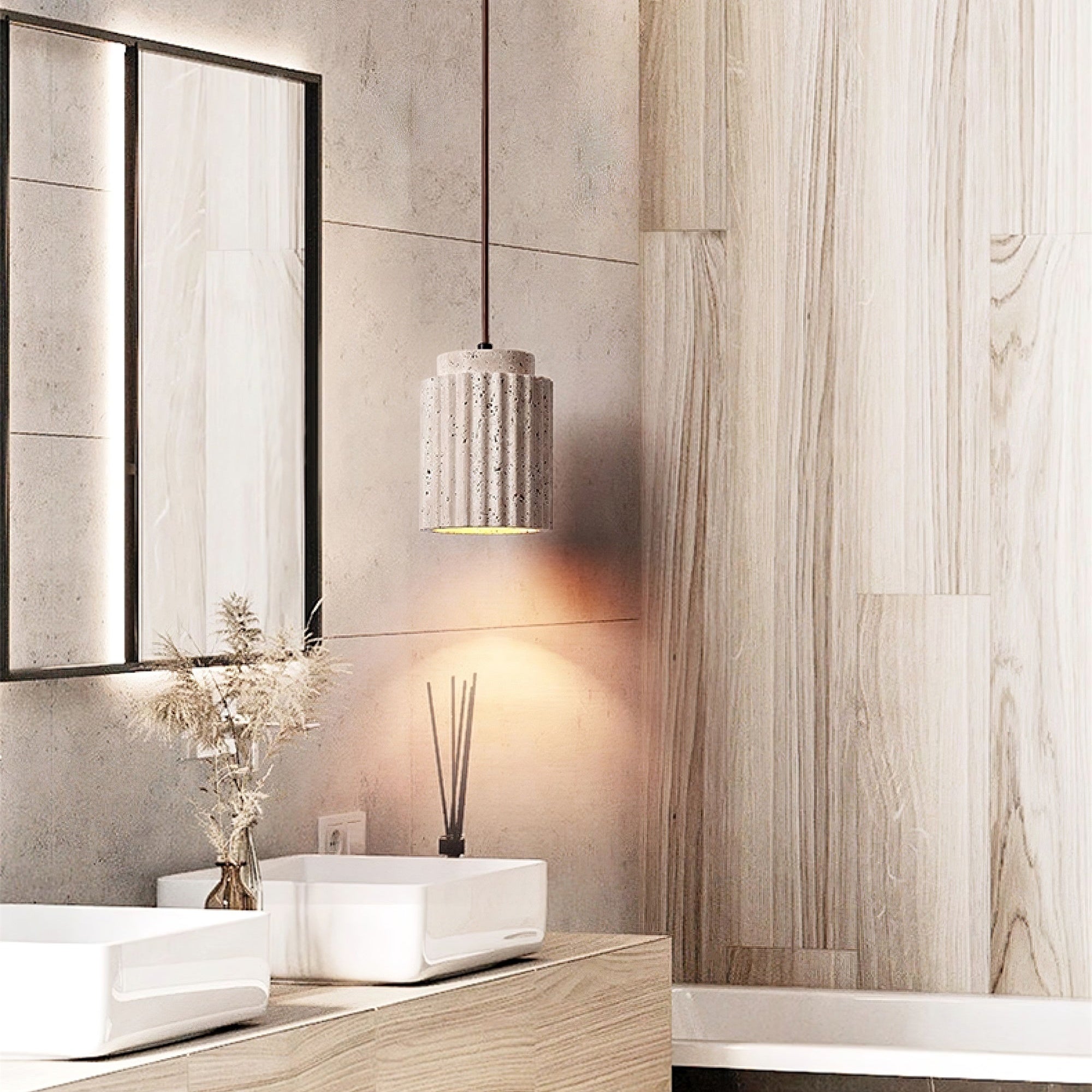 Mysolel Travertine Pendant Light - Blowlighting