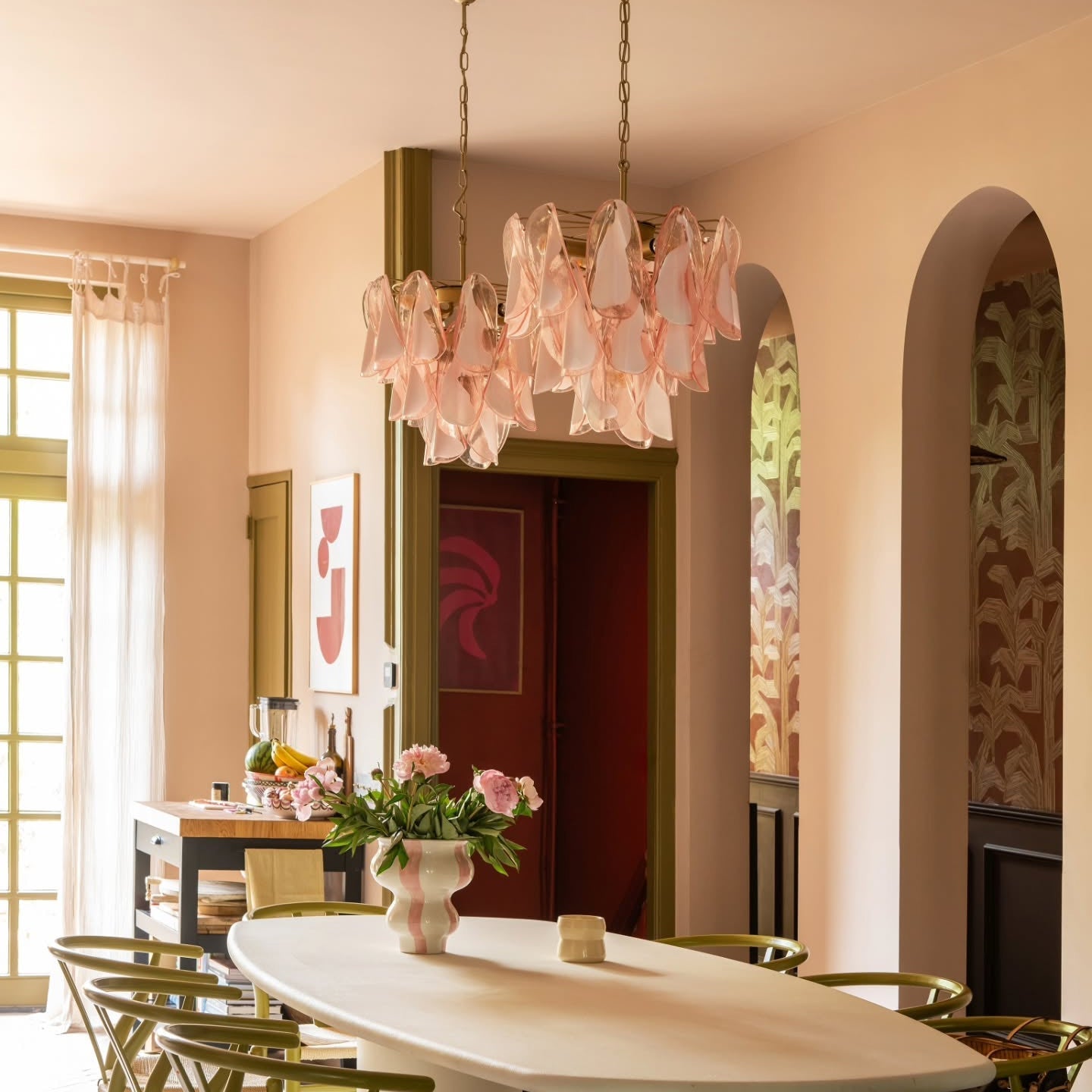 Caia Modern Glass Murano Glass Chandelier