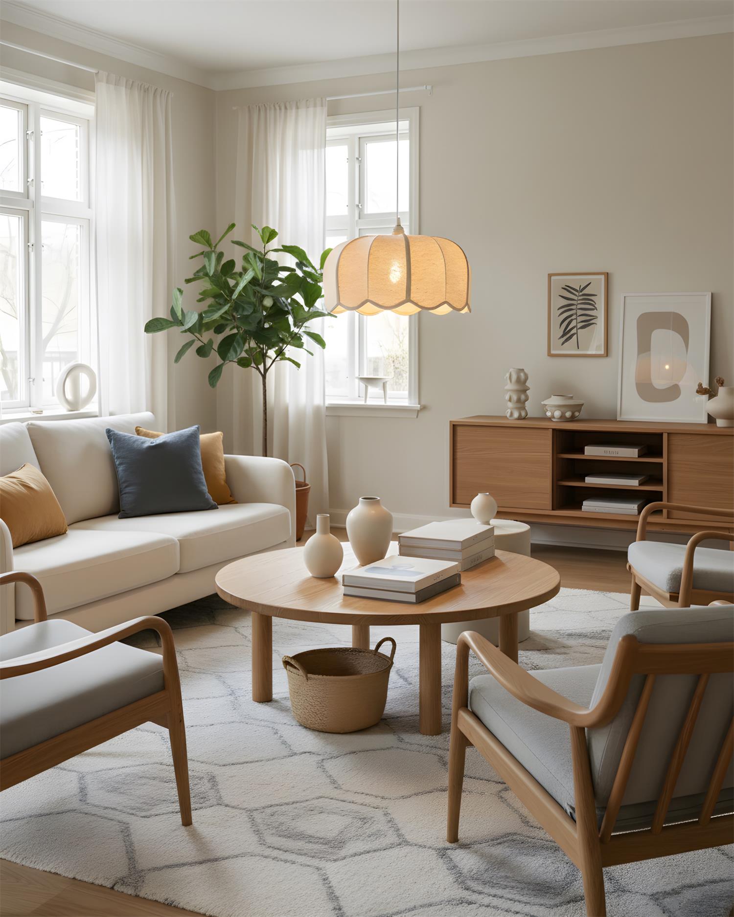 Calda Vintage Fabric Pendant Light