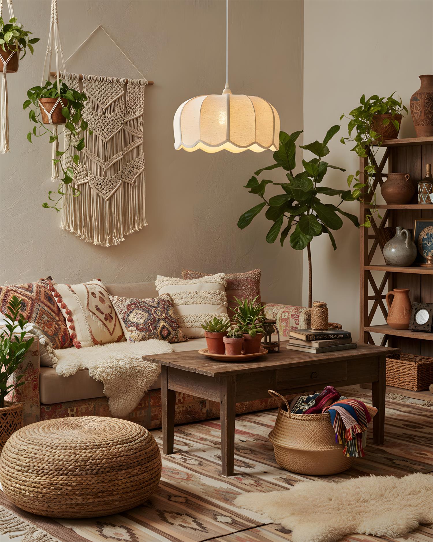 Calda Vintage Fabric Pendant Light