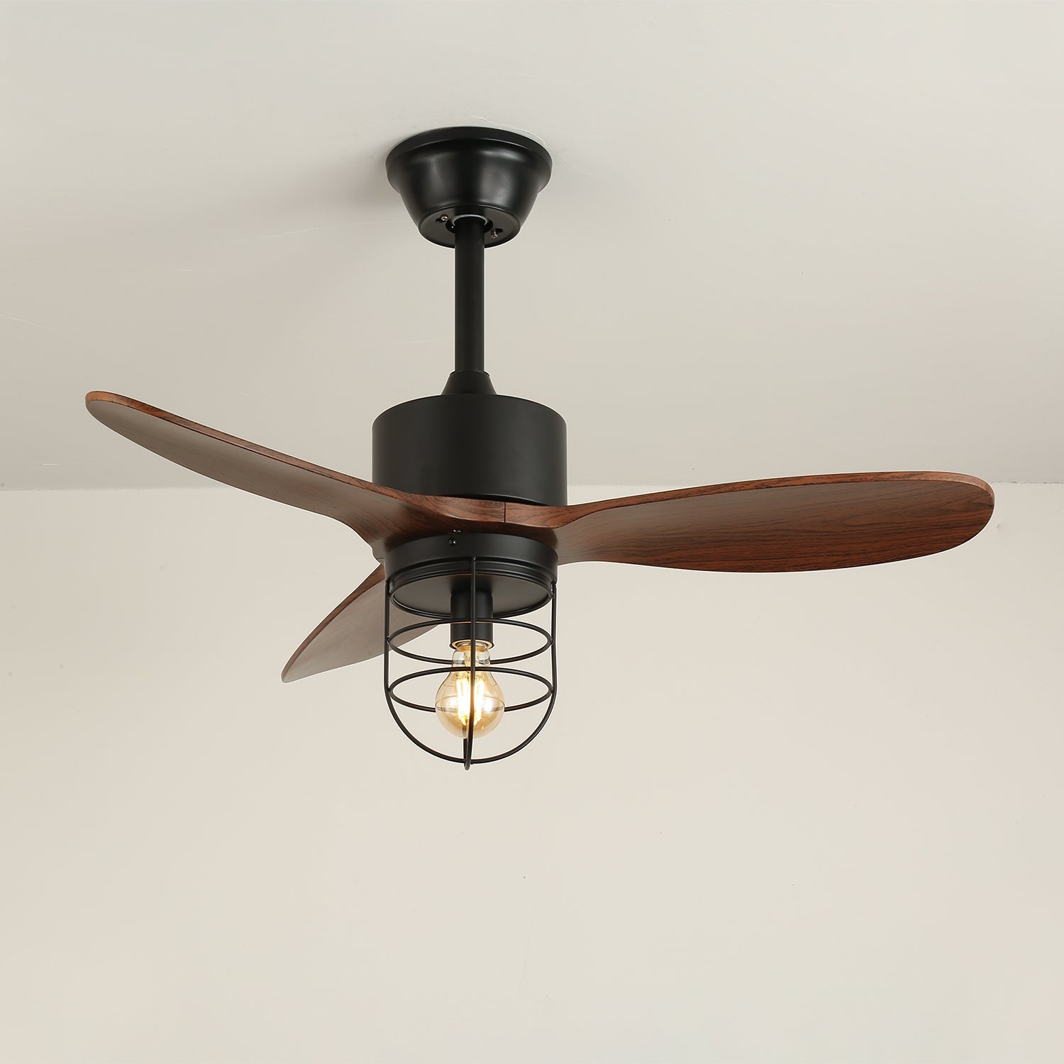 Ronan Industrial Wood Ceiling Fan Light - Blowlighting