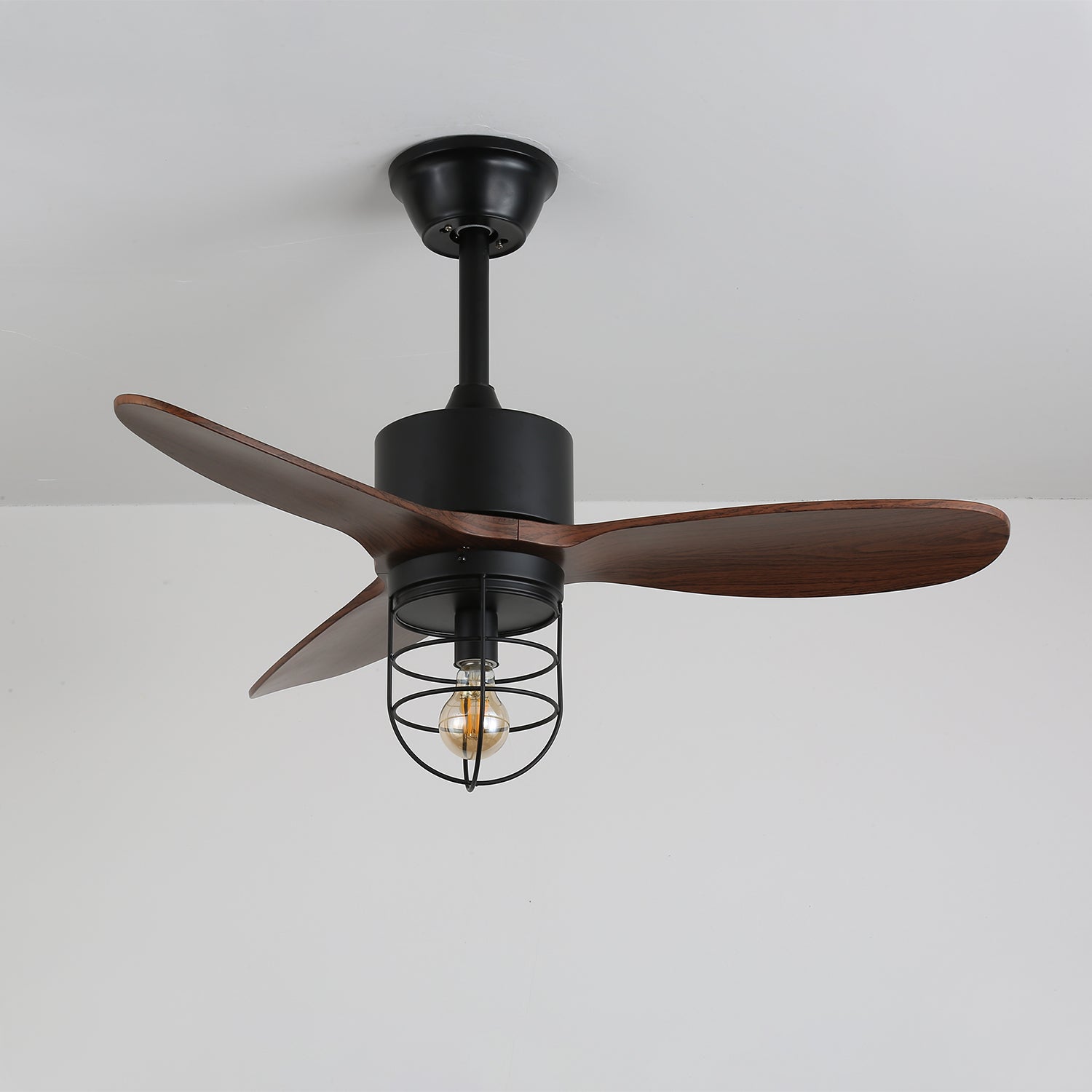 Ronan Industrial Wood Ceiling Fan Light - Blowlighting