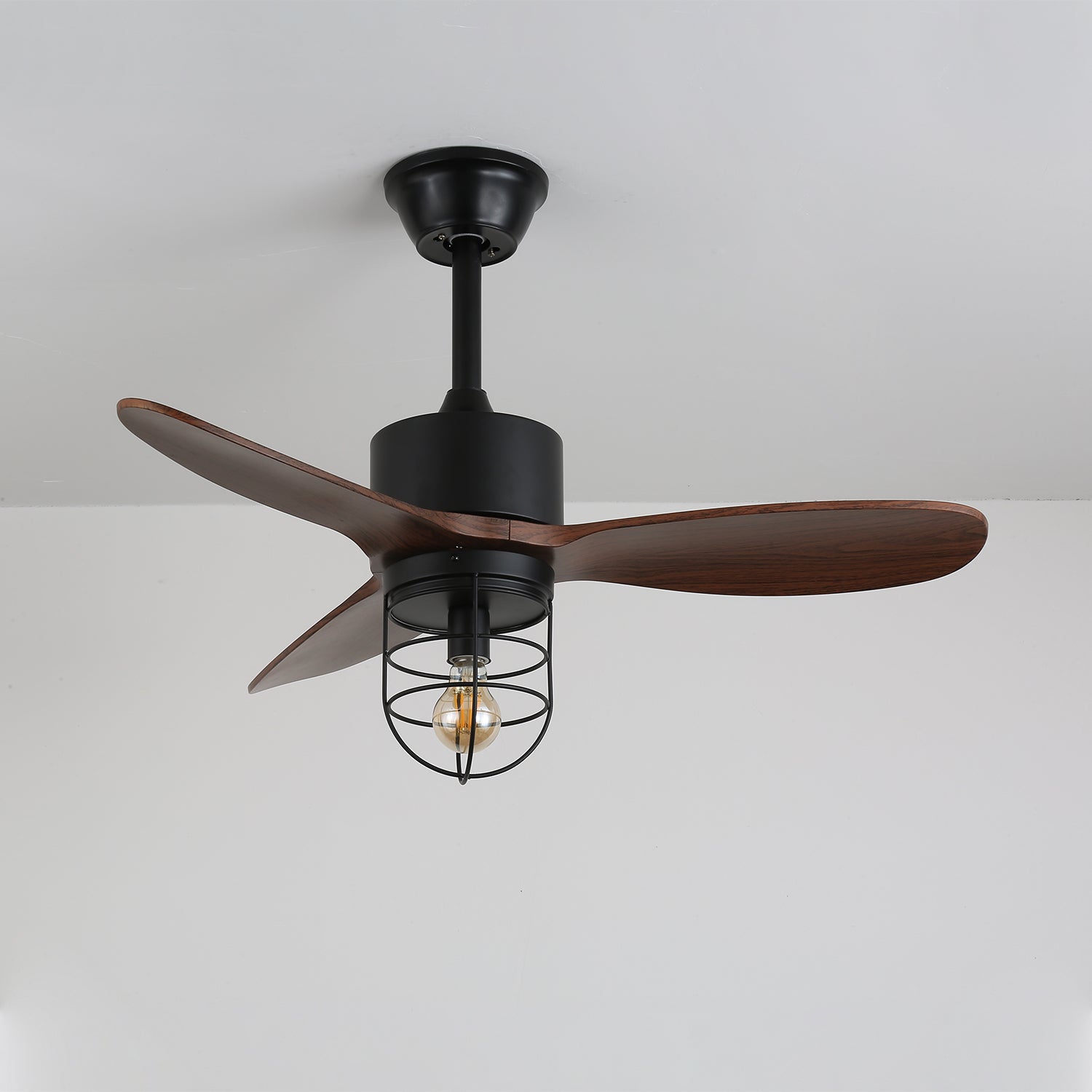 Ronan Industrial Wood Ceiling Fan Light - Blowlighting