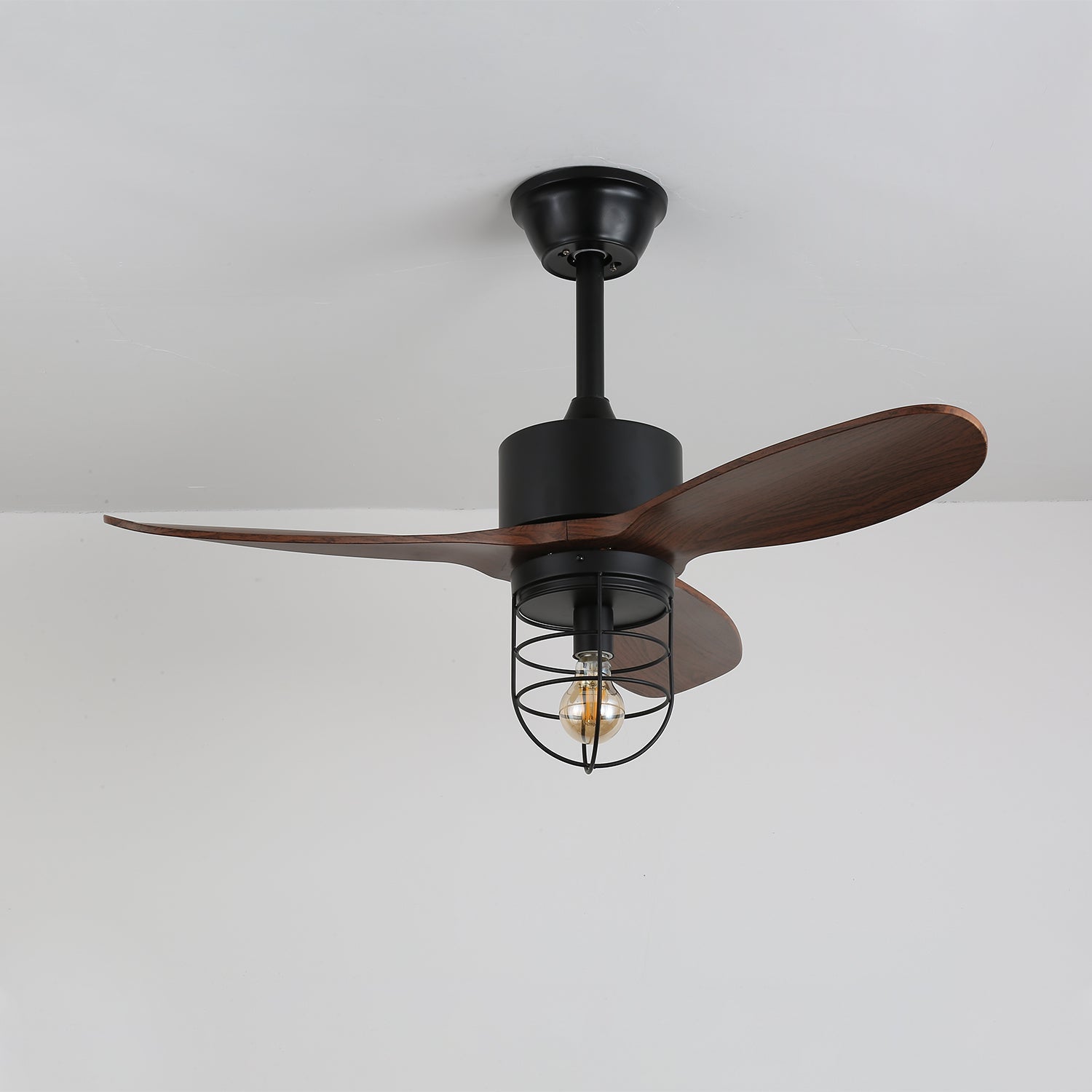 Ronan Industrial Wood Ceiling Fan Light - Blowlighting