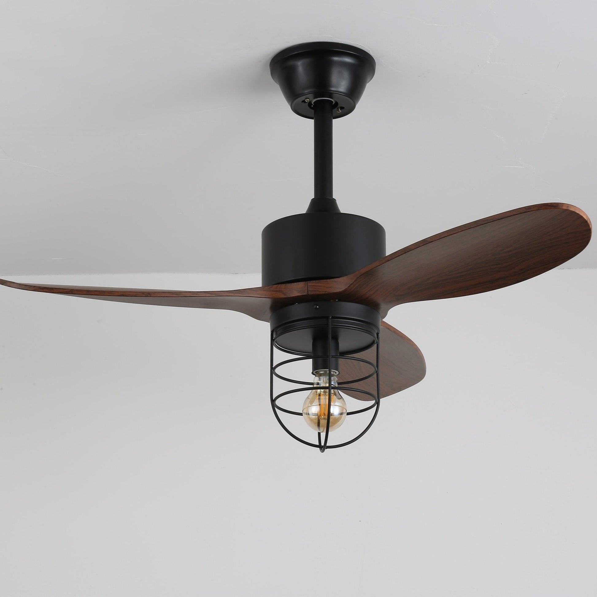 Ronan Industrial Wood Ceiling Fan Light - Blowlighting