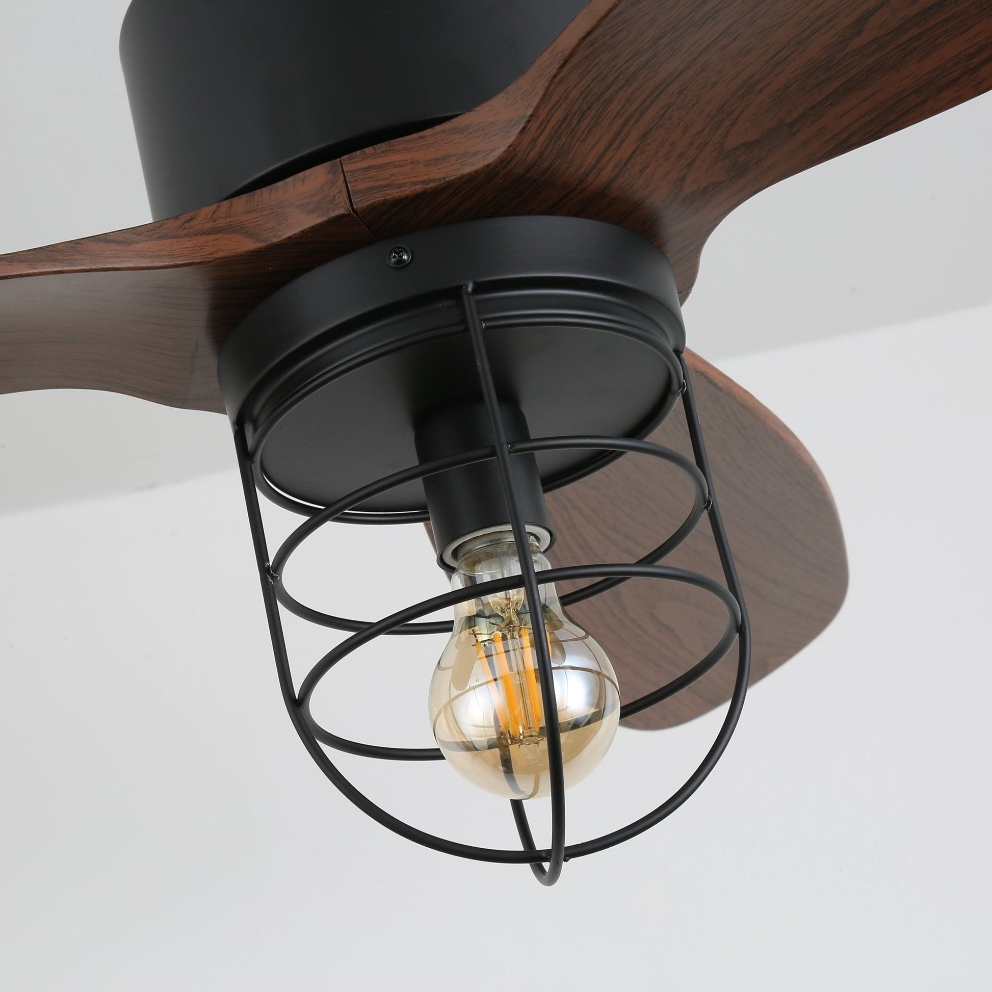 Ronan Industrial Wood Ceiling Fan Light - Blowlighting