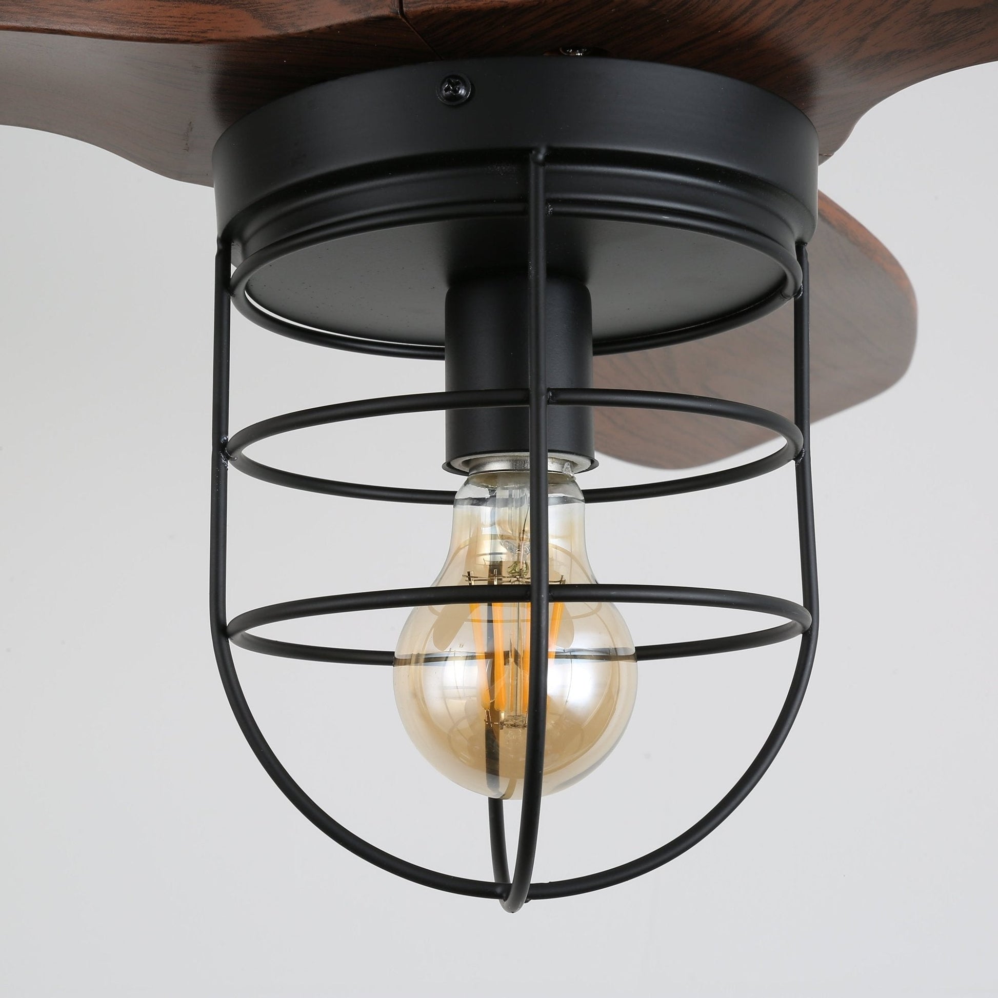 Ronan Industrial Wood Ceiling Fan Light - Blowlighting