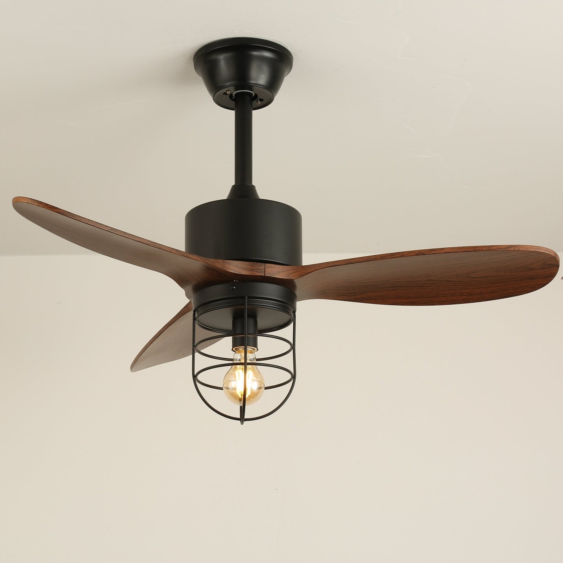 Ronan Industrial Wood Ceiling Fan Light - Blowlighting