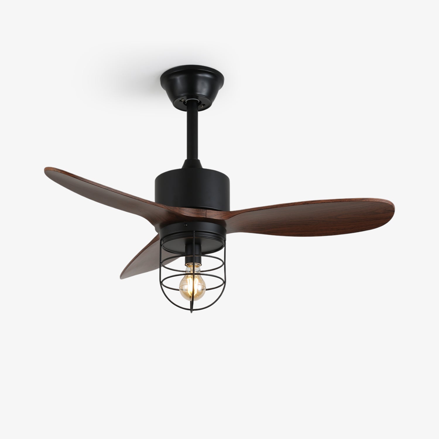 Ronan Industrial Wood Ceiling Fan Light - Blowlighting