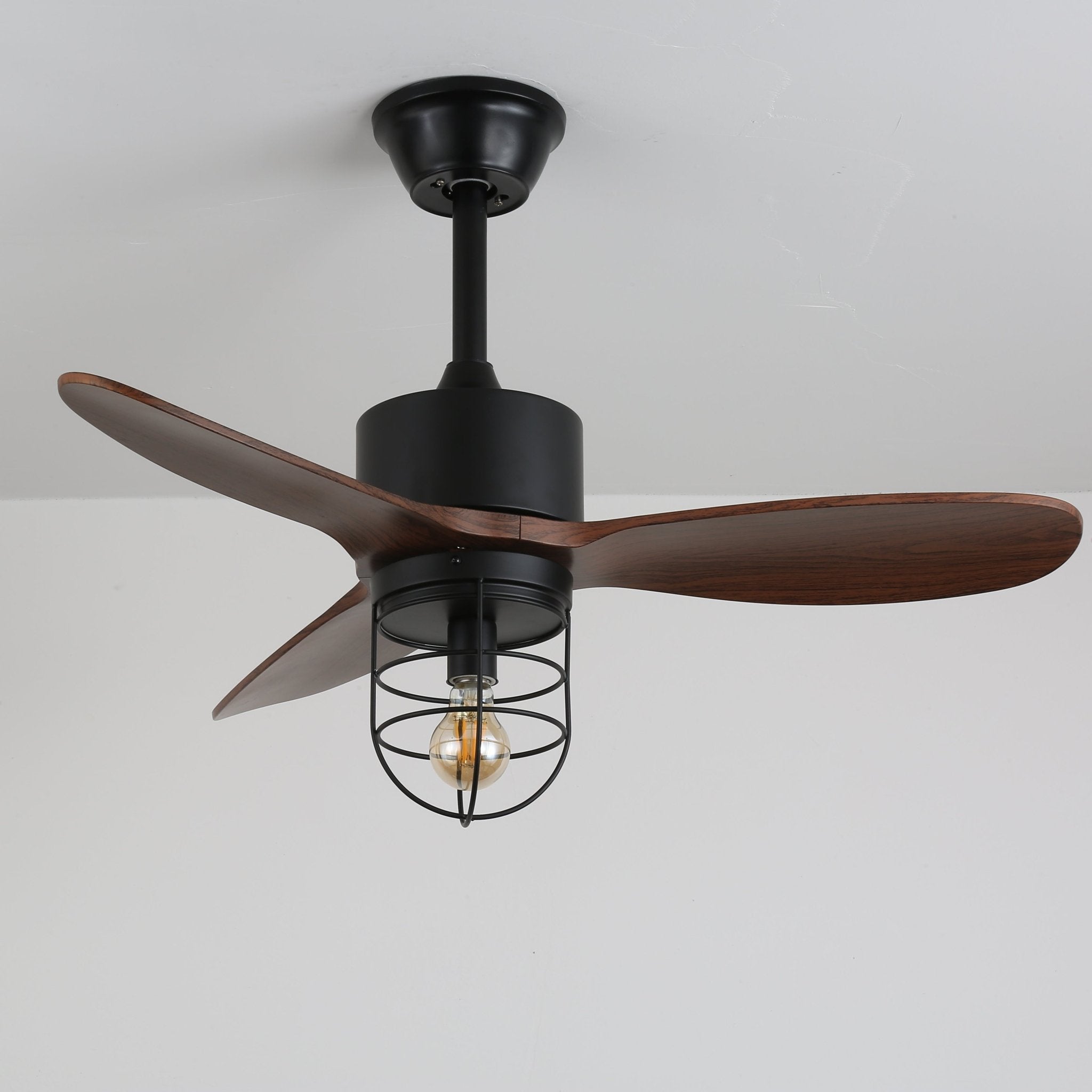 Ronan Industrial Wood Ceiling Fan Light - Blowlighting
