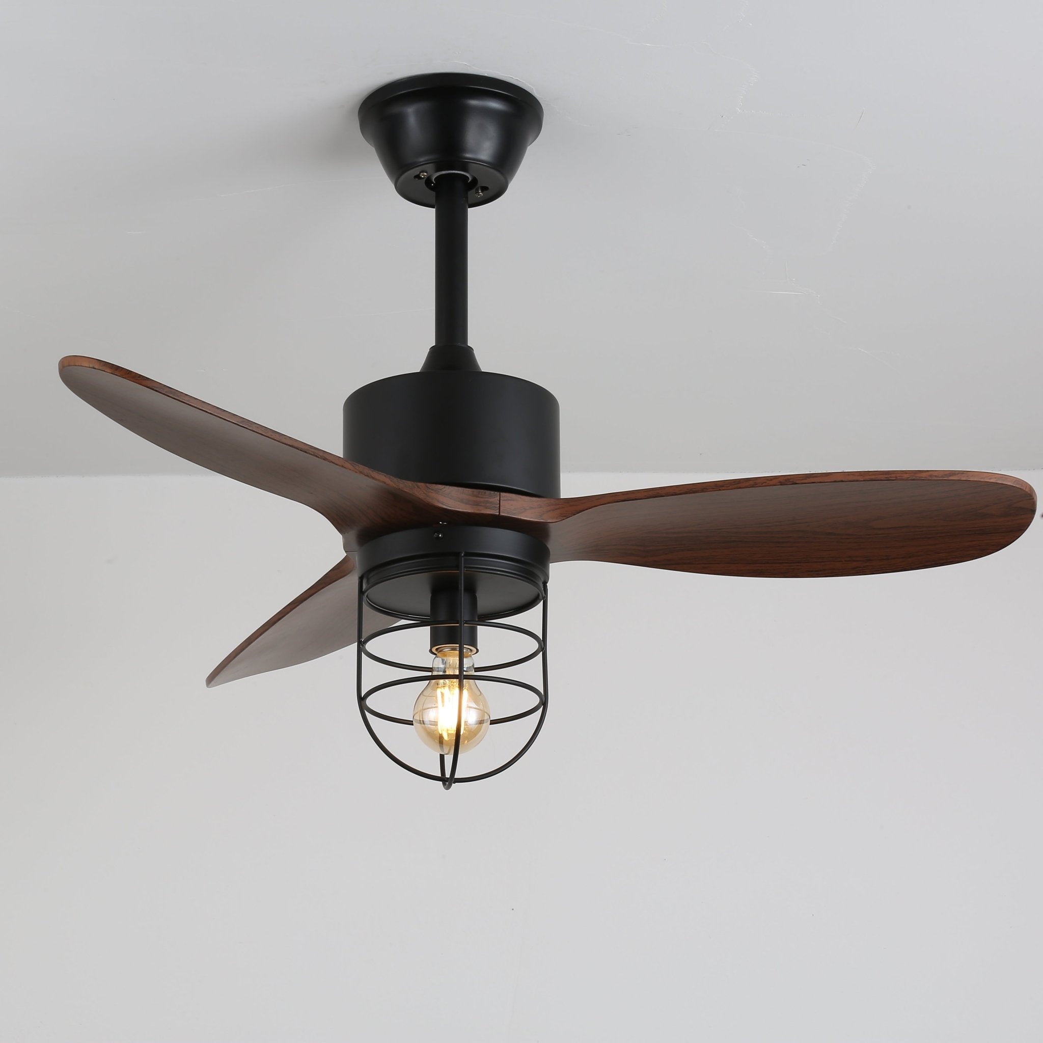 Ronan Industrial Wood Ceiling Fan Light - Blowlighting