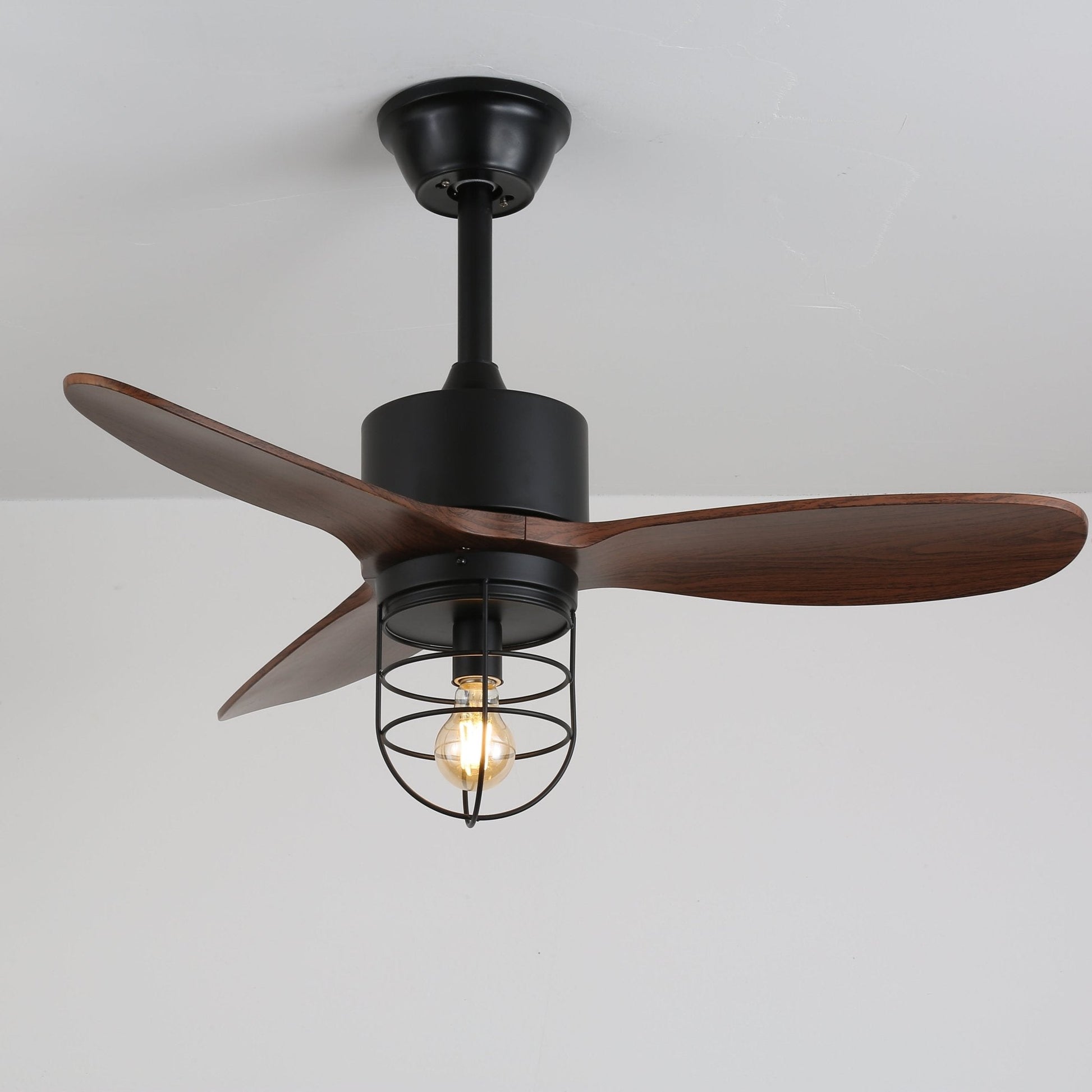 Ronan Industrial Wood Ceiling Fan Light - Blowlighting