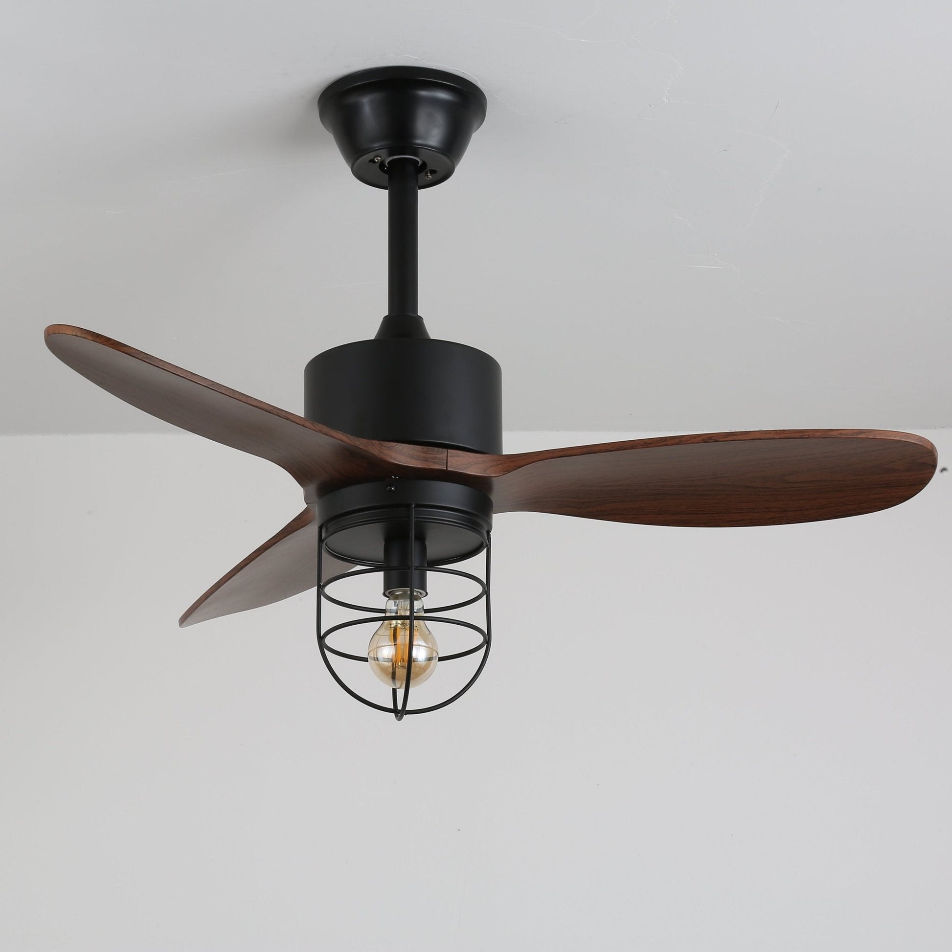 Ronan Industrial Wood Ceiling Fan Light - Blowlighting