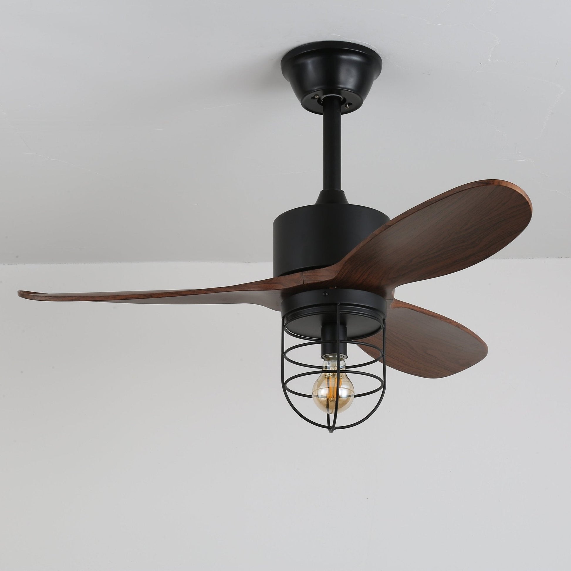 Ronan Industrial Wood Ceiling Fan Light - Blowlighting