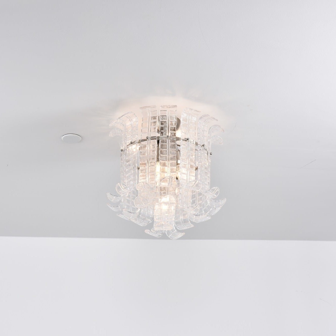 Aurora Ceiling Lamp Clear Murano Glass Flush Mount - Blowlighting