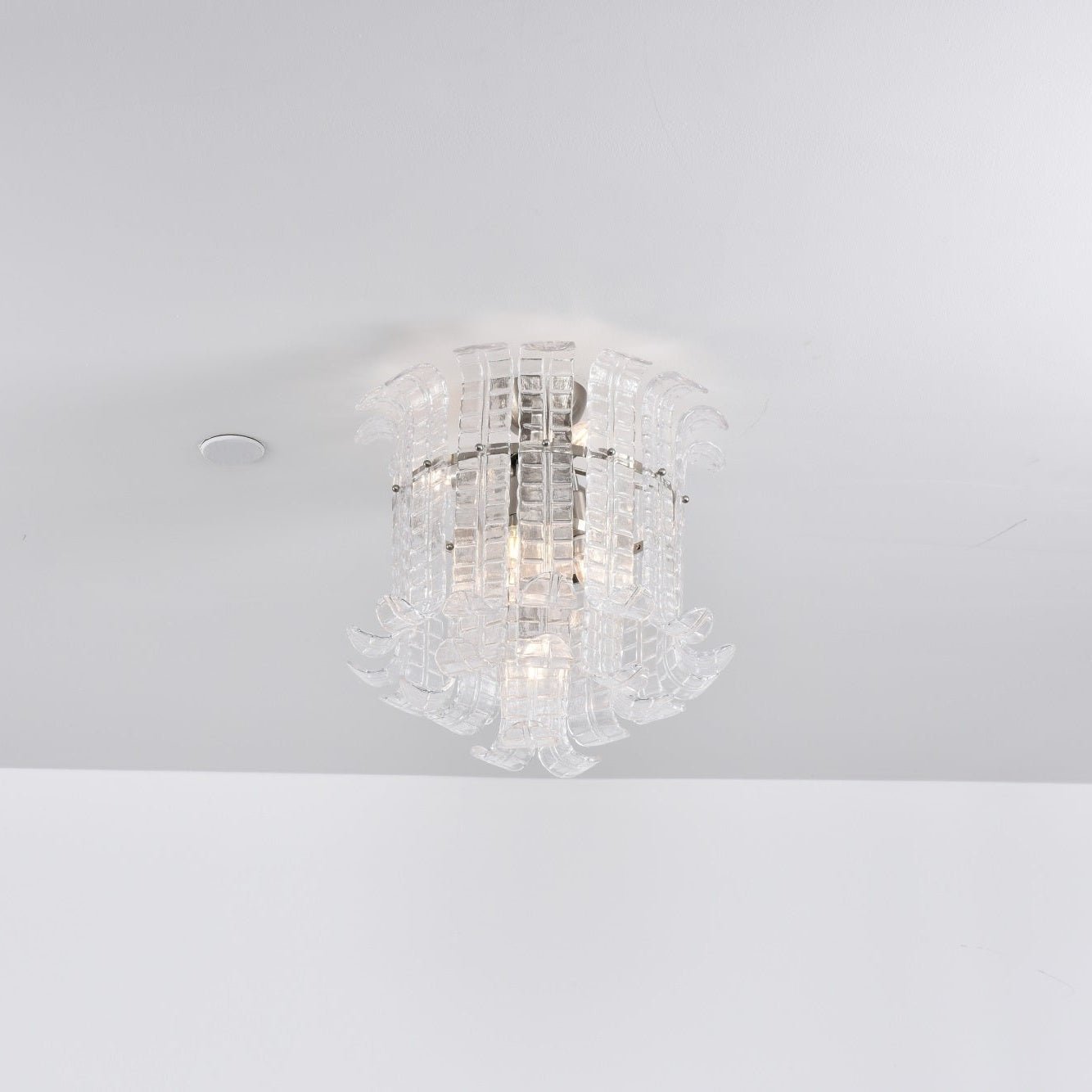 Aurora Ceiling Lamp Clear Murano Glass Flush Mount - Blowlighting
