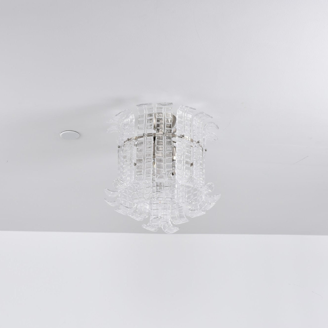 Aurora Ceiling Lamp Clear Murano Glass Flush Mount - Blowlighting