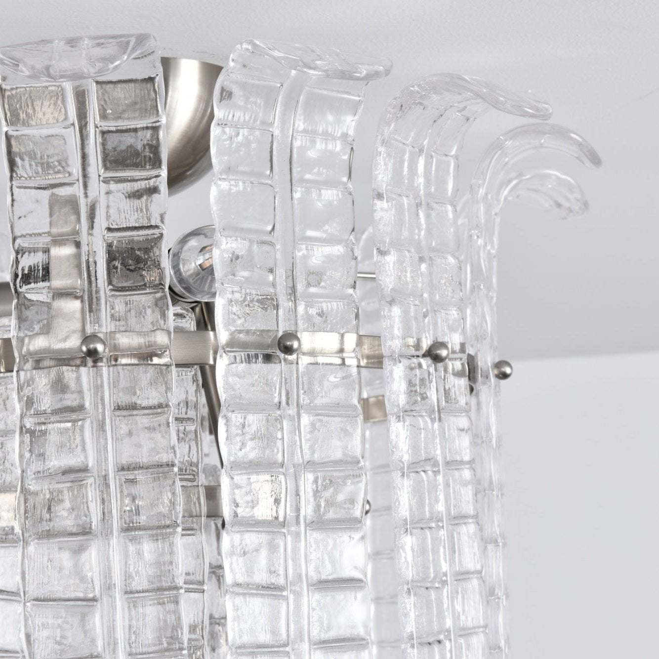 Aurora Ceiling Lamp Clear Murano Glass Flush Mount - Blowlighting