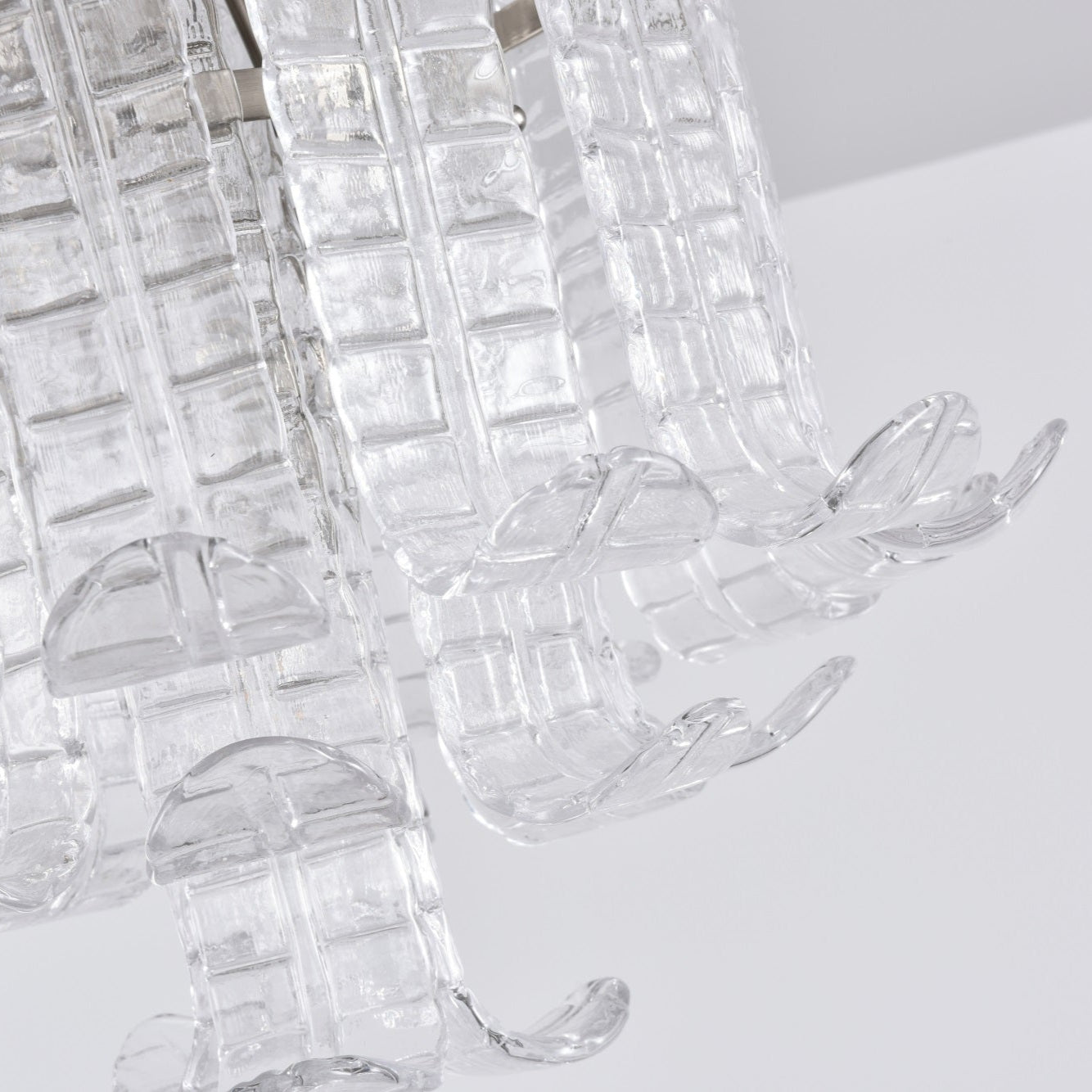 Aurora Ceiling Lamp Clear Murano Glass Flush Mount - Blowlighting