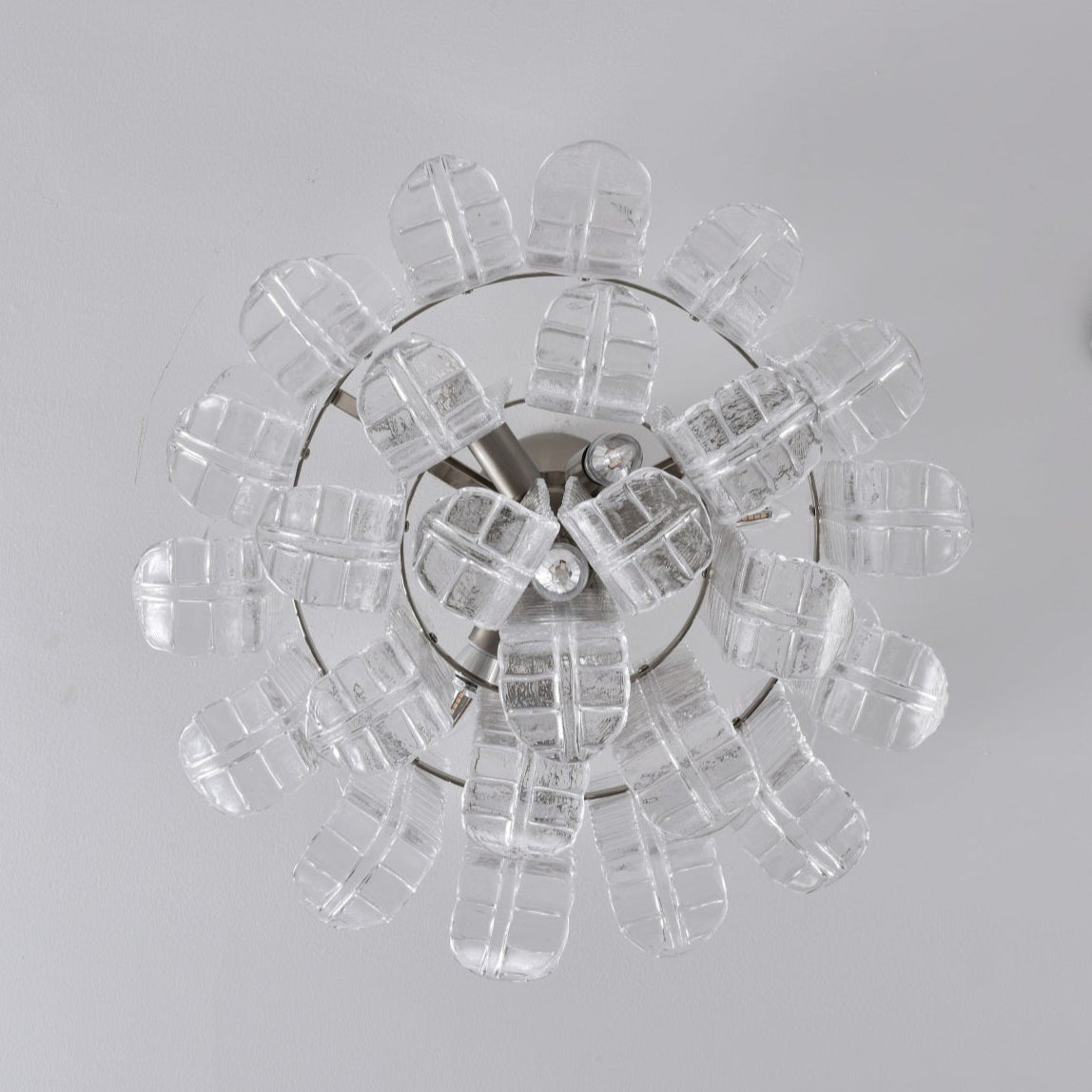 Aurora Ceiling Lamp Clear Murano Glass Flush Mount - Blowlighting