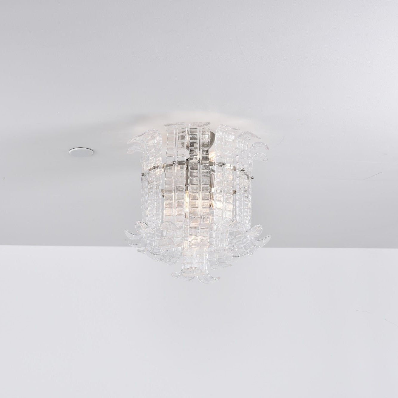 Aurora Ceiling Lamp Clear Murano Glass Flush Mount - Blowlighting