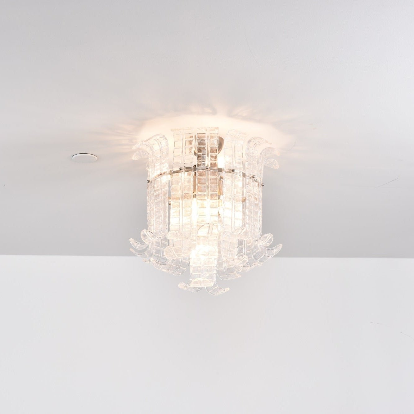 Aurora Ceiling Lamp Clear Murano Glass Flush Mount - Blowlighting