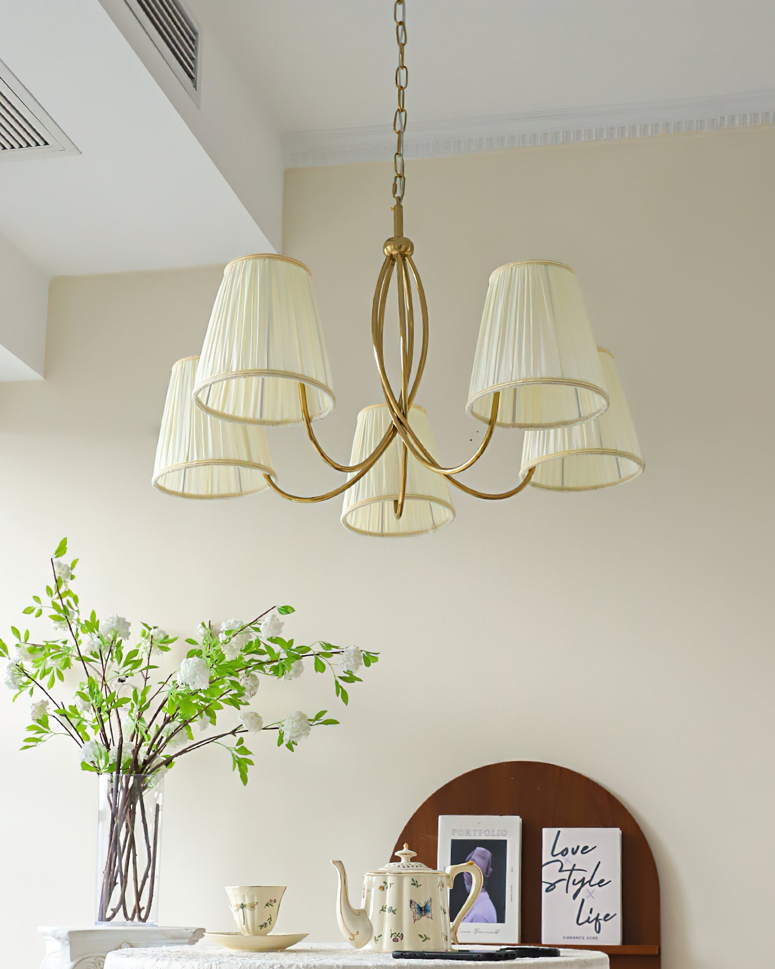 Calistoga Oriental Fabric Chandelier