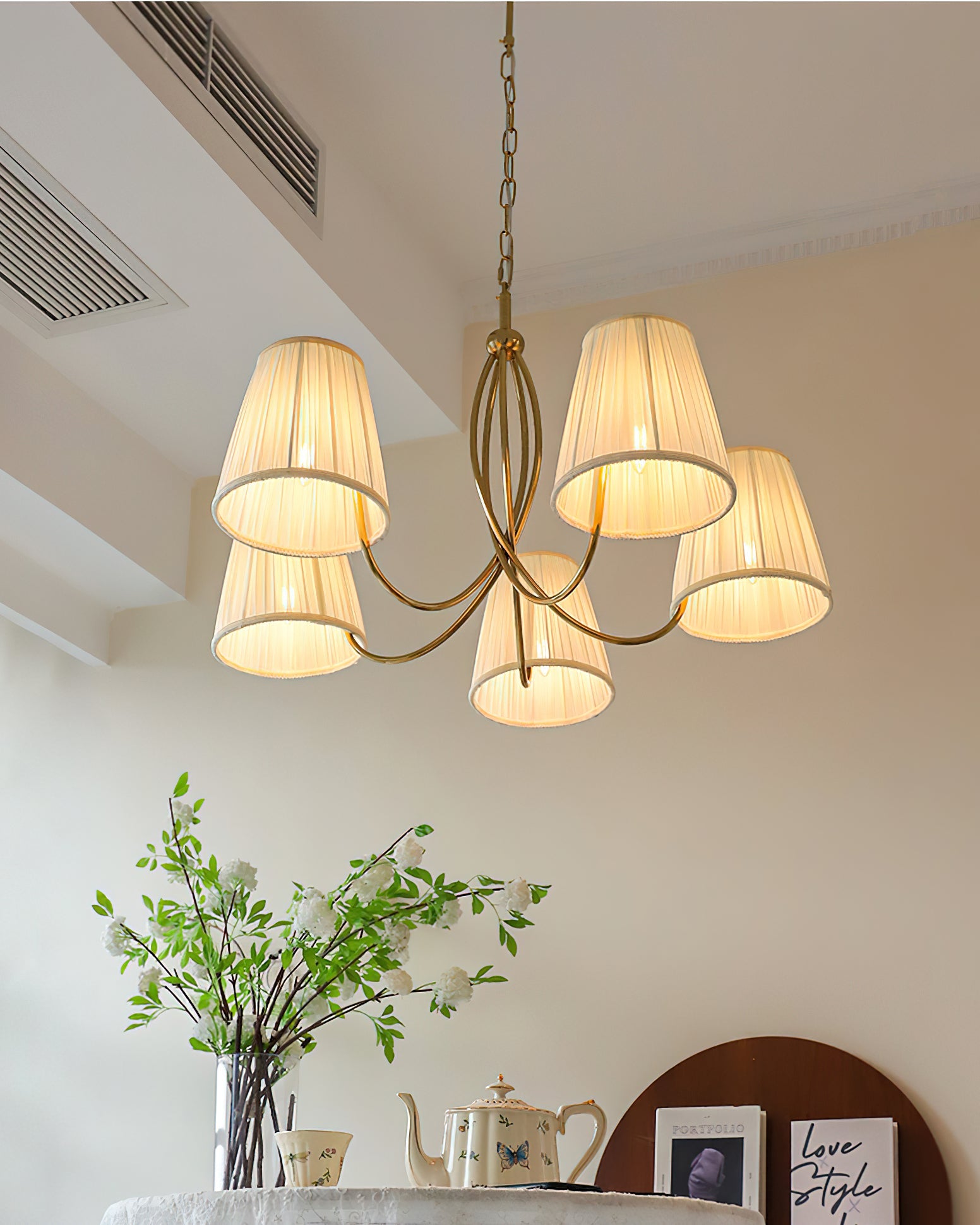 Calistoga Oriental Fabric Chandelier