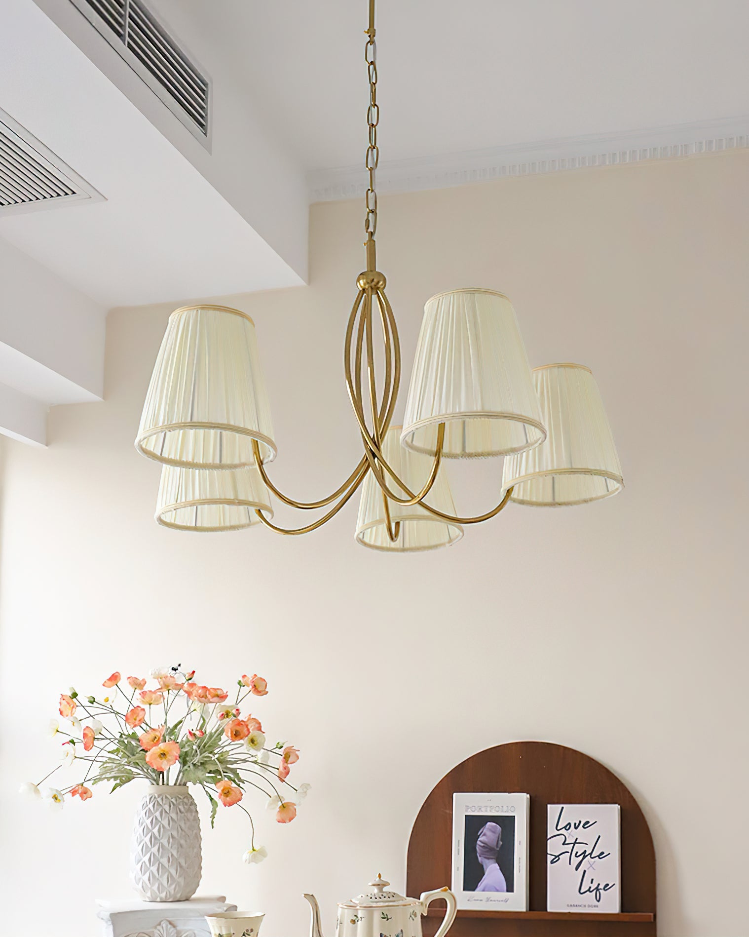 Calistoga Oriental Fabric Chandelier
