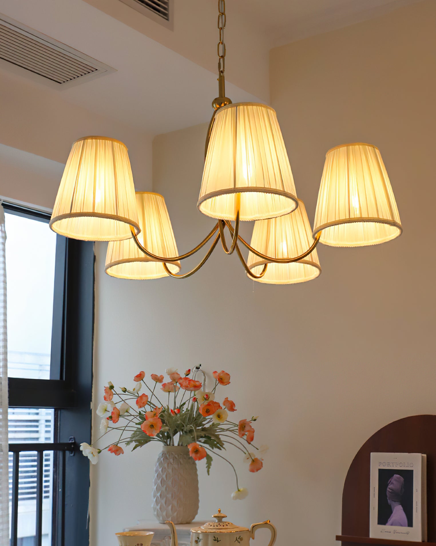 Calistoga Oriental Fabric Chandelier