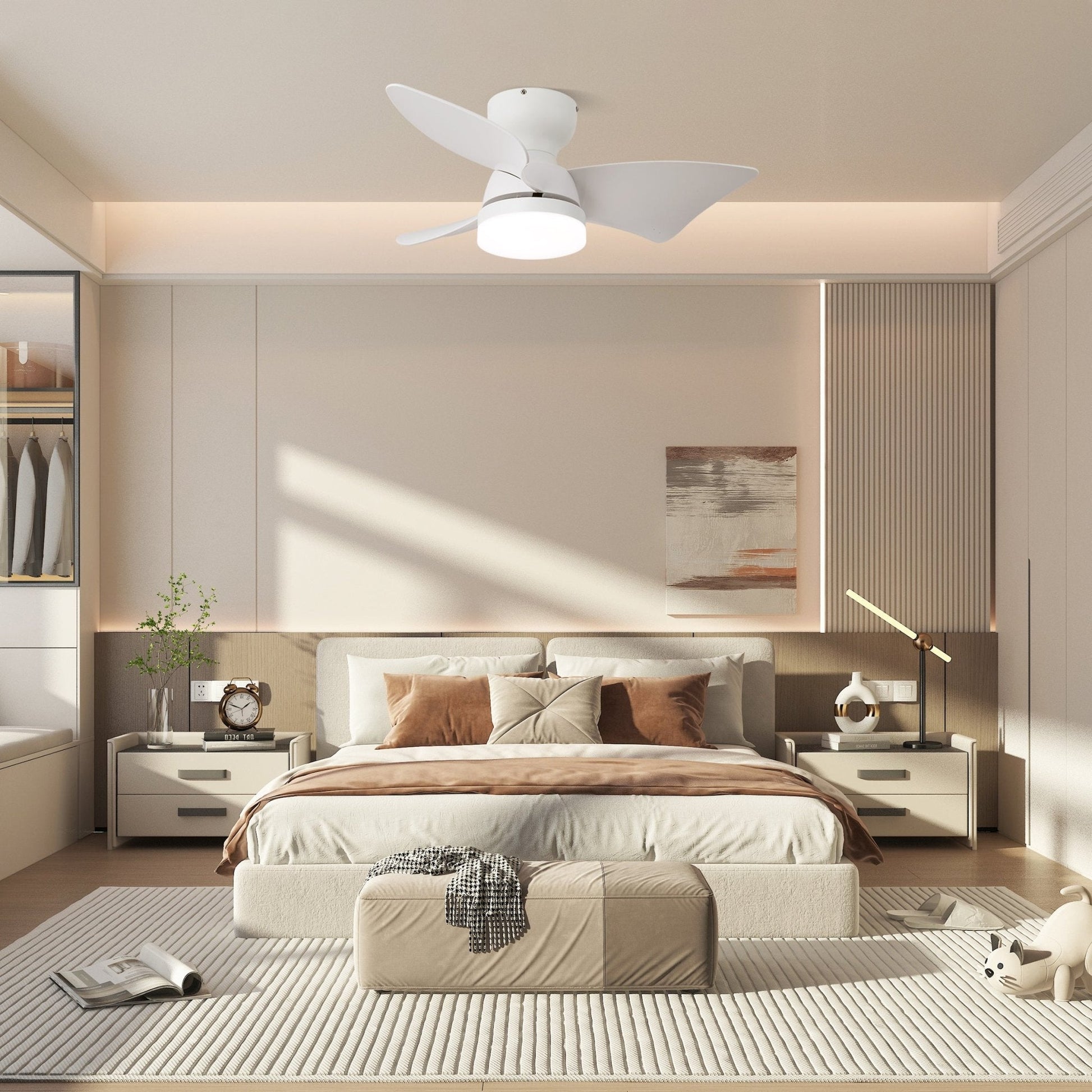Mirella Silver Wood Ceiling Fan Light - Blowlighting