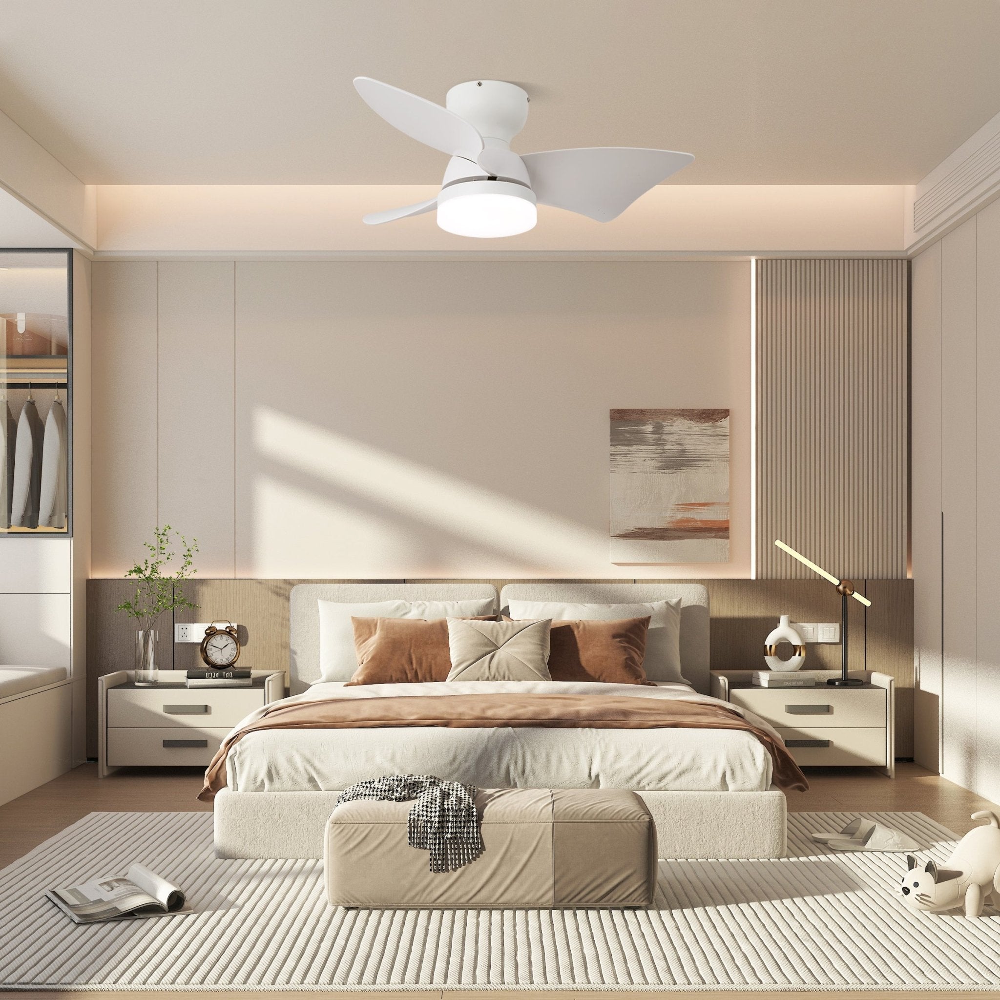 Mirella Silver Wood Ceiling Fan Light - Blowlighting