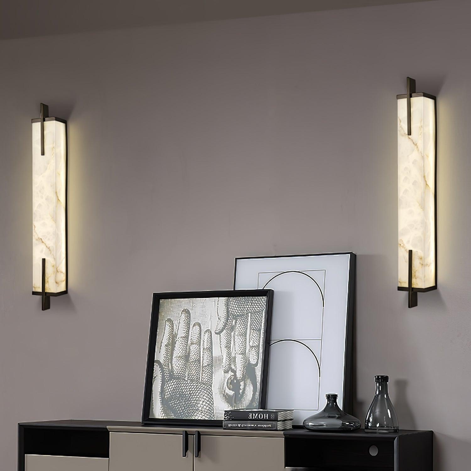 Aurcarir Rectangular Alabaster Wall Light - Blowlighting
