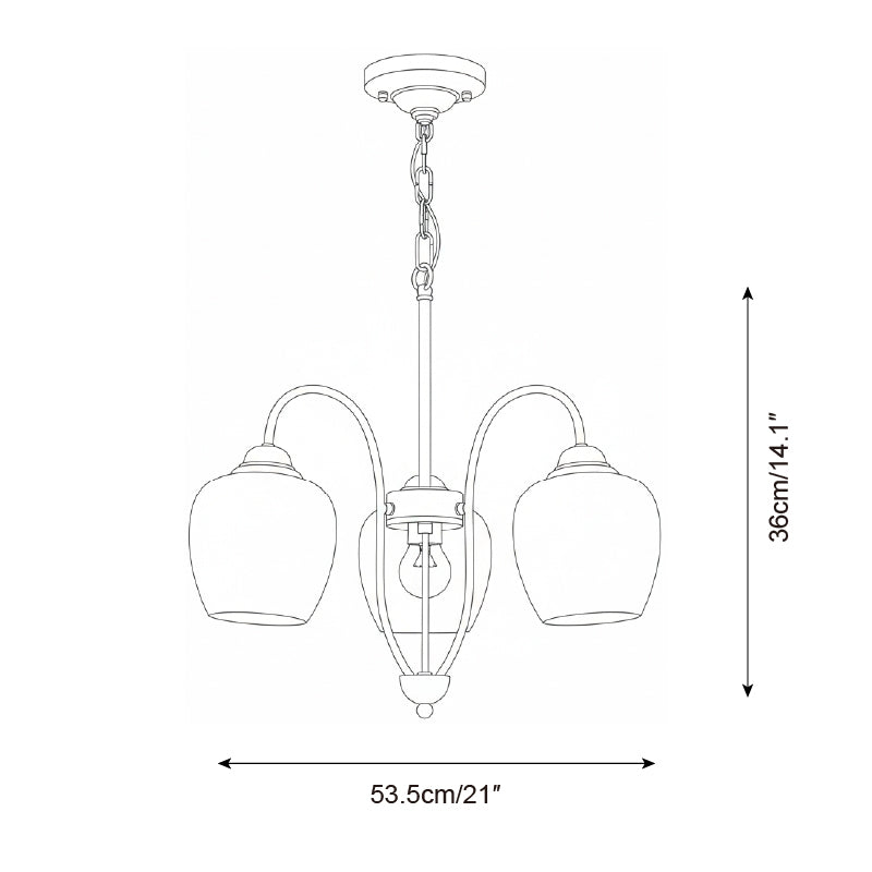 Calyx Natural Glass Petiole Chandelier