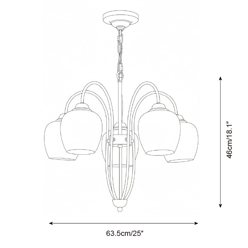 Calyx Natural Glass Petiole Chandelier
