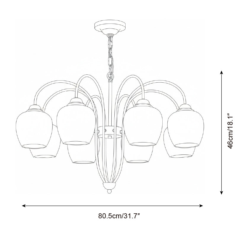 Calyx Natural Glass Petiole Chandelier