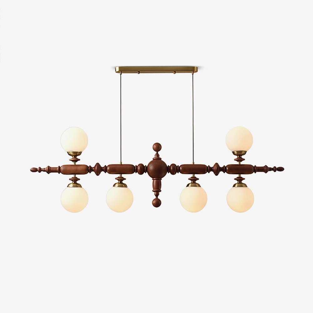 Isilira Classic Wood Glass Linear Pendant Light - Blowlighting