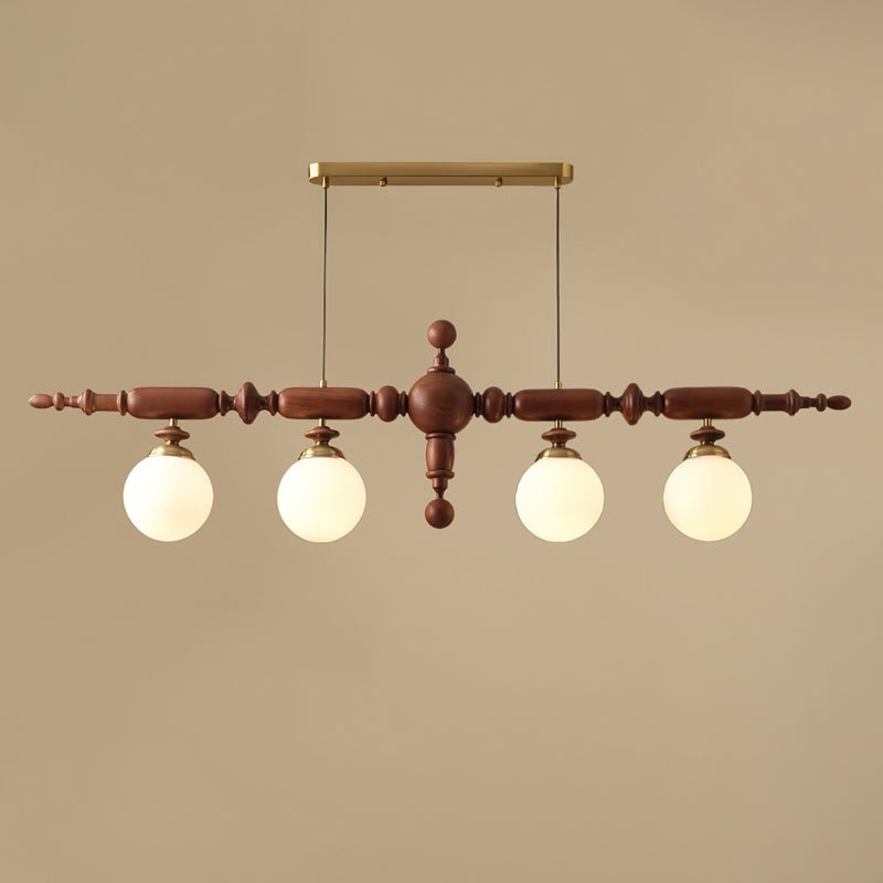 Isilira Classic Wood Glass Linear Pendant Light - Blowlighting