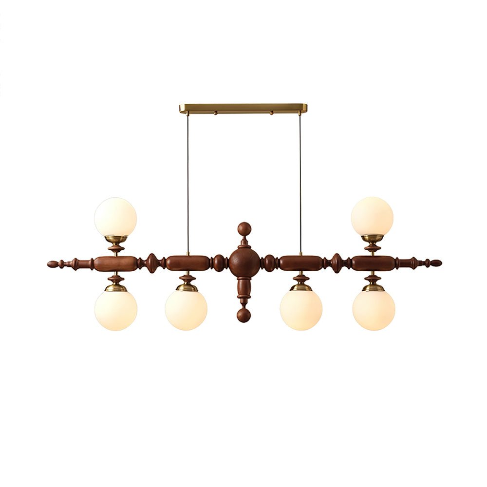 Isilira Classic Wood Glass Linear Pendant Light - Blowlighting