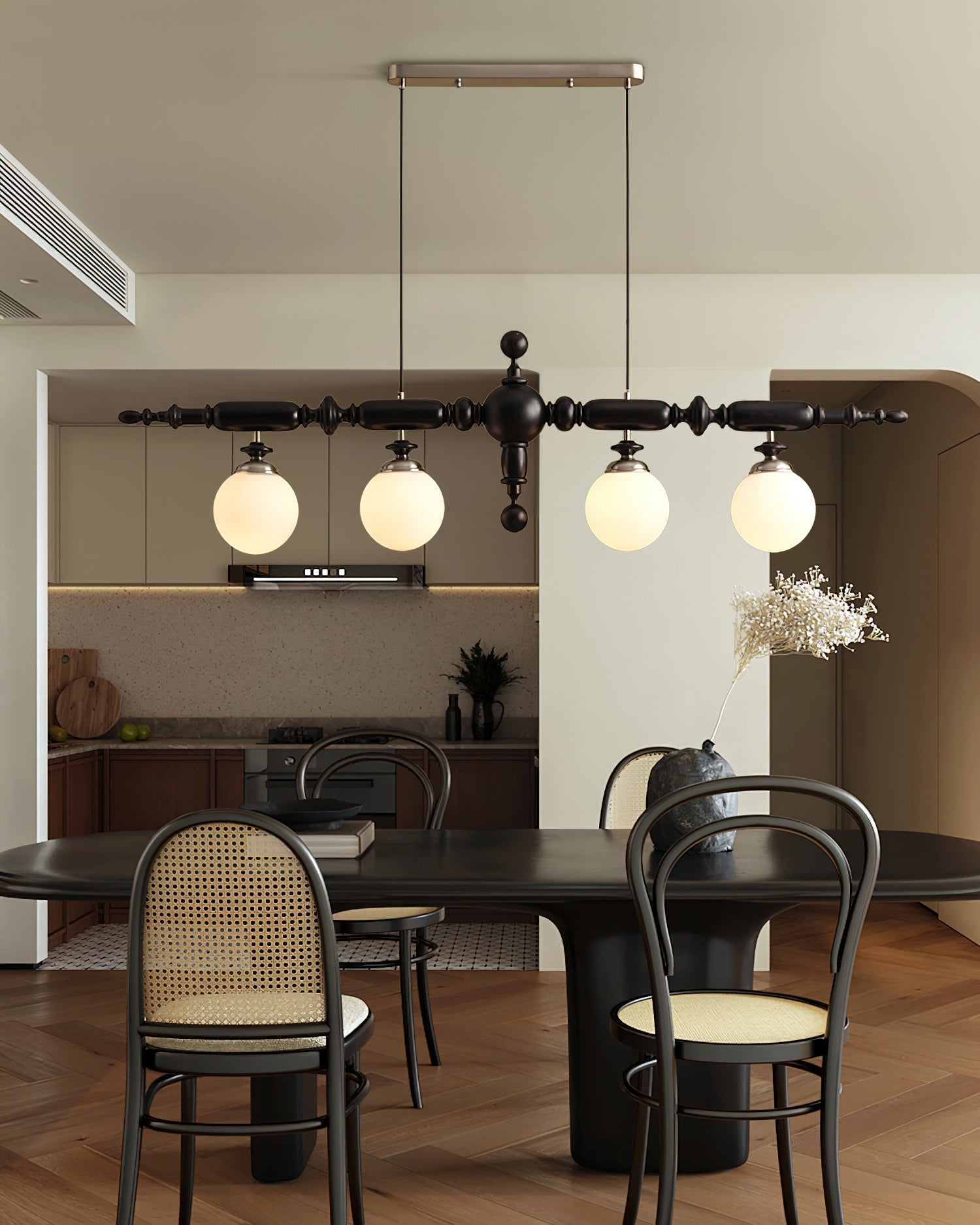 Isilira Classic Wood Glass Linear Pendant Light - Blowlighting