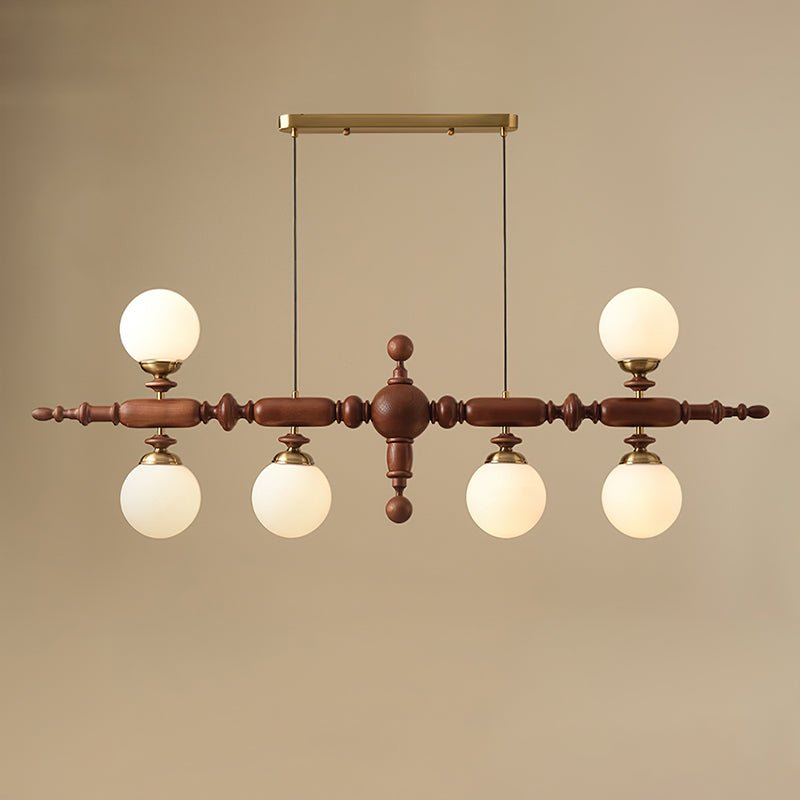 Isilira Classic Wood Glass Linear Pendant Light - Blowlighting