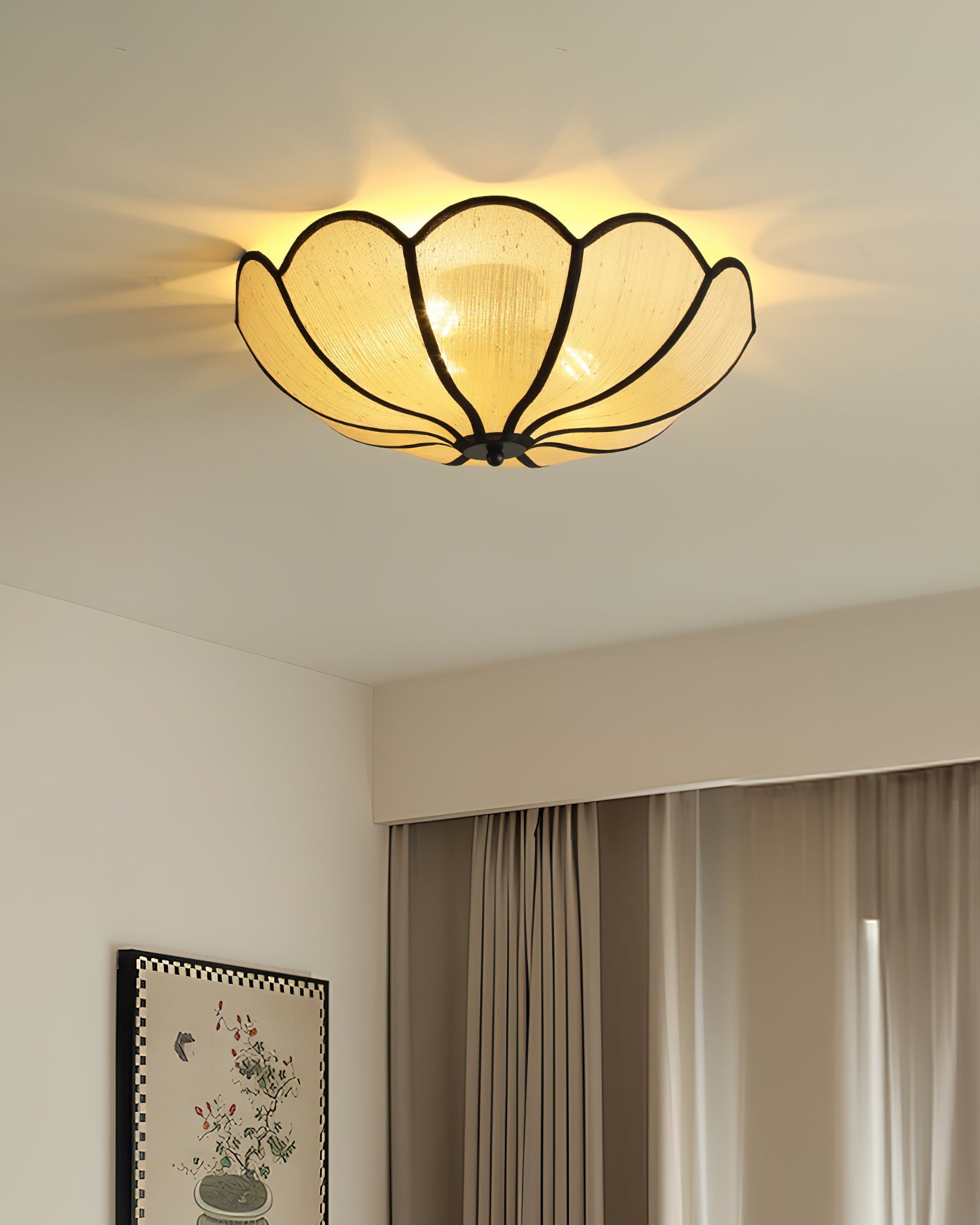 Camellia Rustic Plant Fiber Ceiling Light