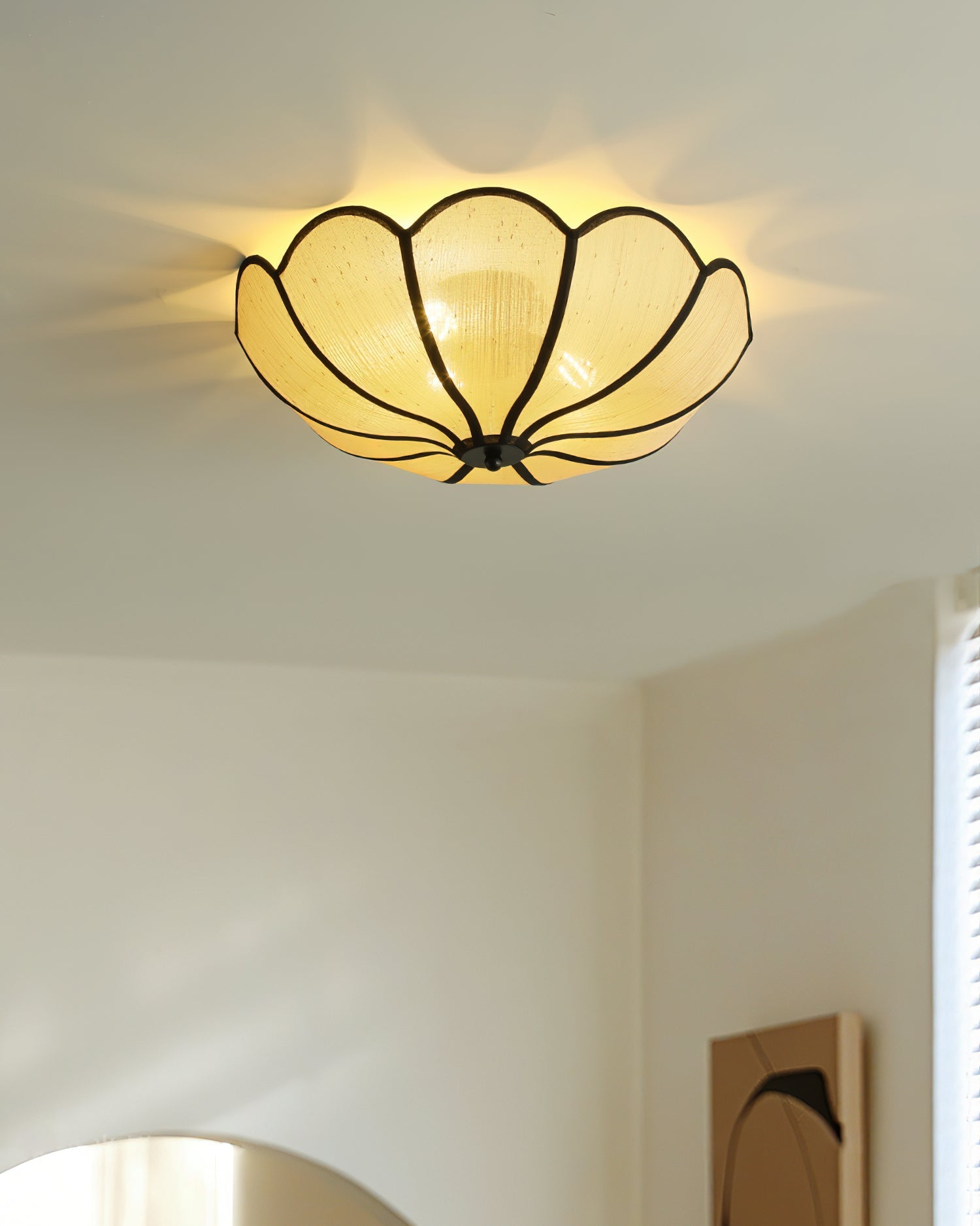 Camellia Rustic Plant Fiber Ceiling Light