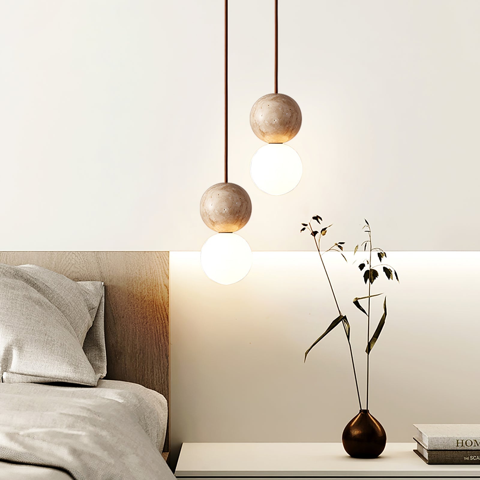 Luna Travertine Pendant Light - Blowlighting
