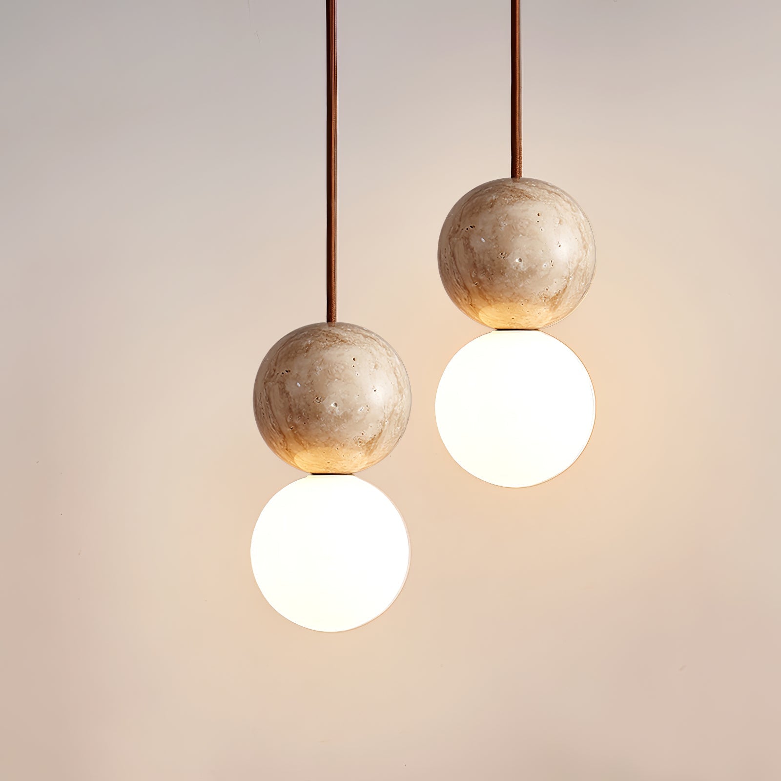 Luna Travertine Pendant Light - Blowlighting